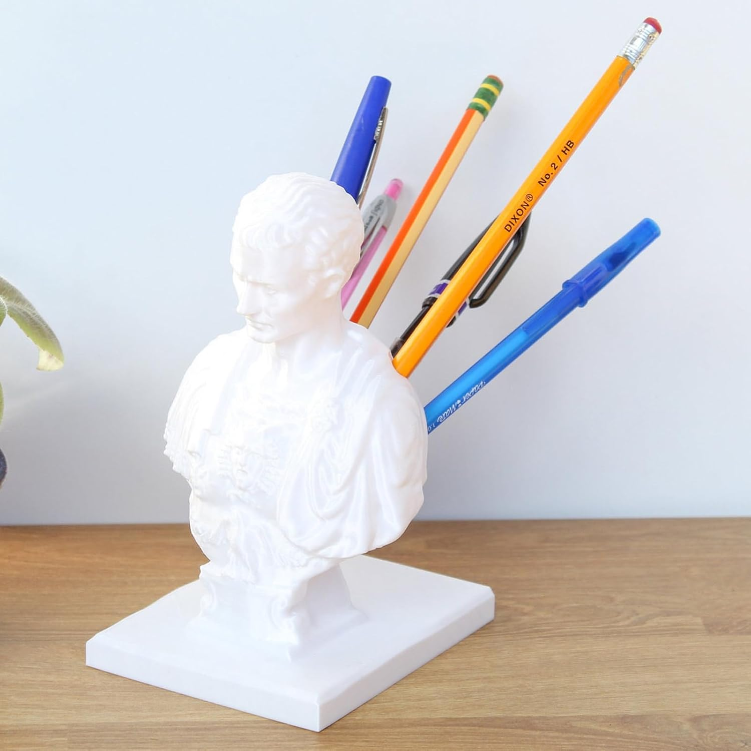 Julius Caesar Holder, Julius Caesar Statues Pencil Holder Desk Ornament, Resin Pencil Holders Desk Accessories and Organizer, Desk Decor for Home, Dorm, Classroom image number 6