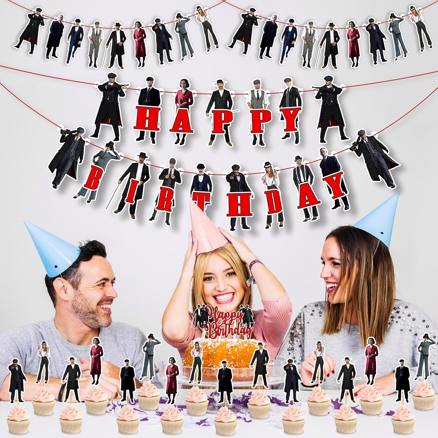 Paky Blnders Theme Birthday Party Supplies | Retro Gangster Decor, Banners & More for Bold, Vintage-Inspired Celebrations image number 6