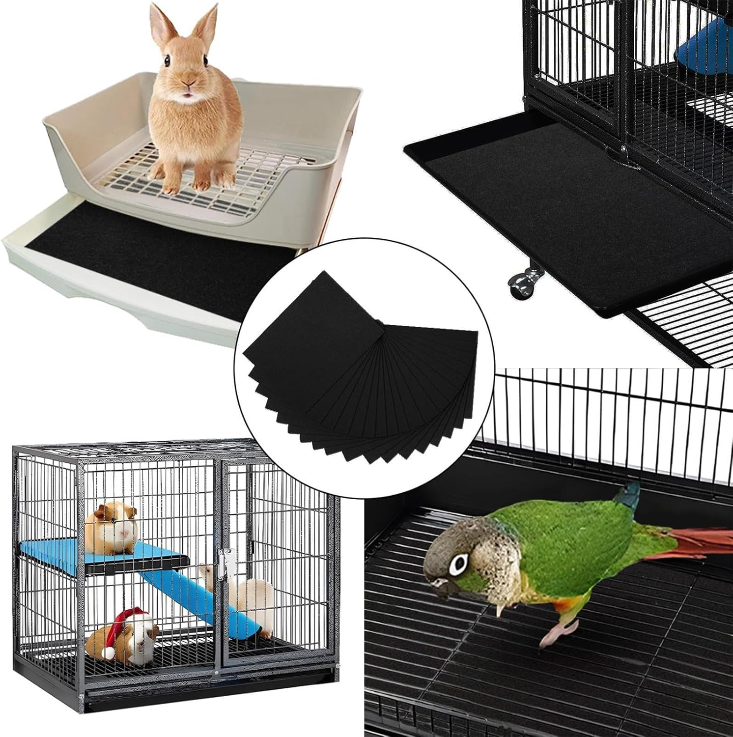 Bird Cage Liner - Cage Liner Water Absorbent Soft Birdcage Liners - Supple Easy Cutting Birdcage Bedding & for Parrots Lovebirds image number 4