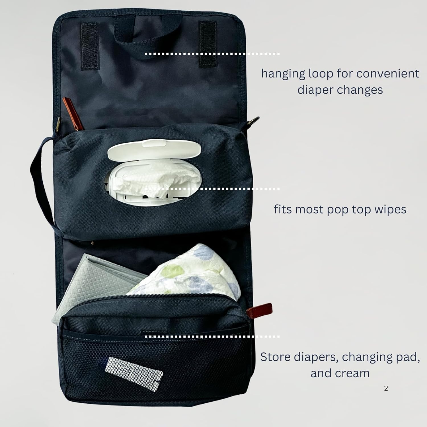 Crossbody Diaper Bag, Small Diaper Bag, Diaper and Wipes Pouch image number 1