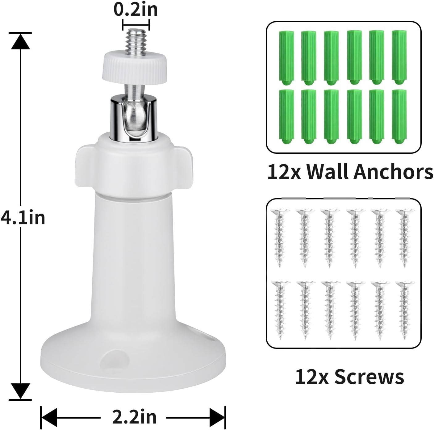 Wall Mount for All Arlo Camera, Arlo Ultra, Arlo Essential, Eufycam E/2C, Ultra/Ultra 2, & Others - Ring Stick up Cam Battery with 1/4 Screw Head (4 Pack) image number 1