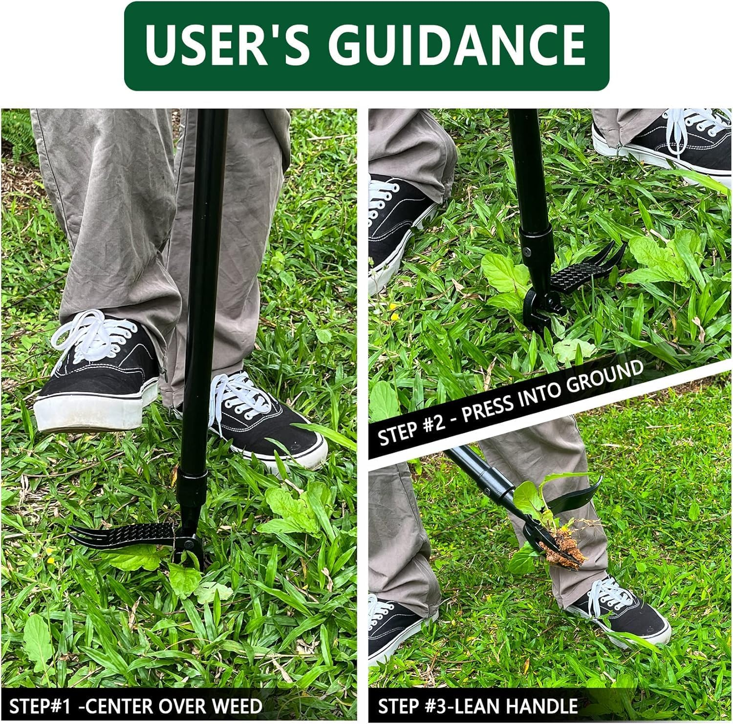 Upgraded Weed Puller Tool Stand up Heavy Duty: Alloy Long Handle & 4-Claw Steel Head Design, Durable and Lightweight Weeding Tool Gardening Supplies - No Need to Bend over or Kneel down to Weed Easily image number 2