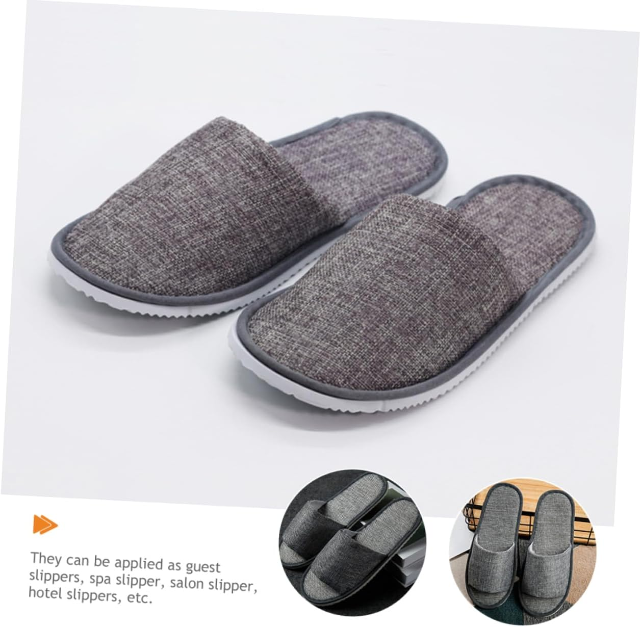 Vaguelly 12Pairs Slip Slippers for Men Travel Guest Open Toe Breathable Indoor Slippers image number 4