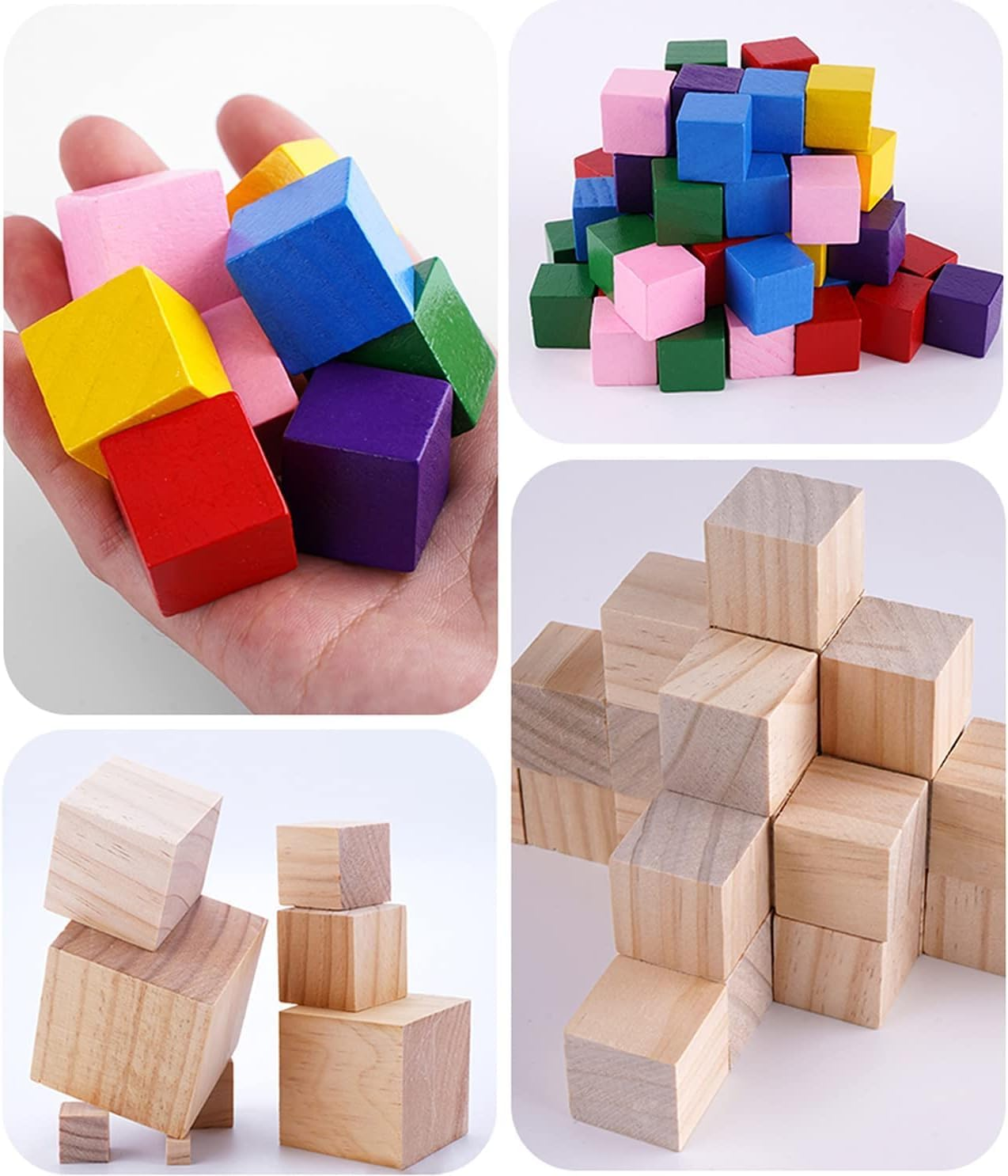 Miners2000 30 Pack 2 Inches Unfinished Wooden Cubes Wooden Blocks - Great for Crafts Making image number 3