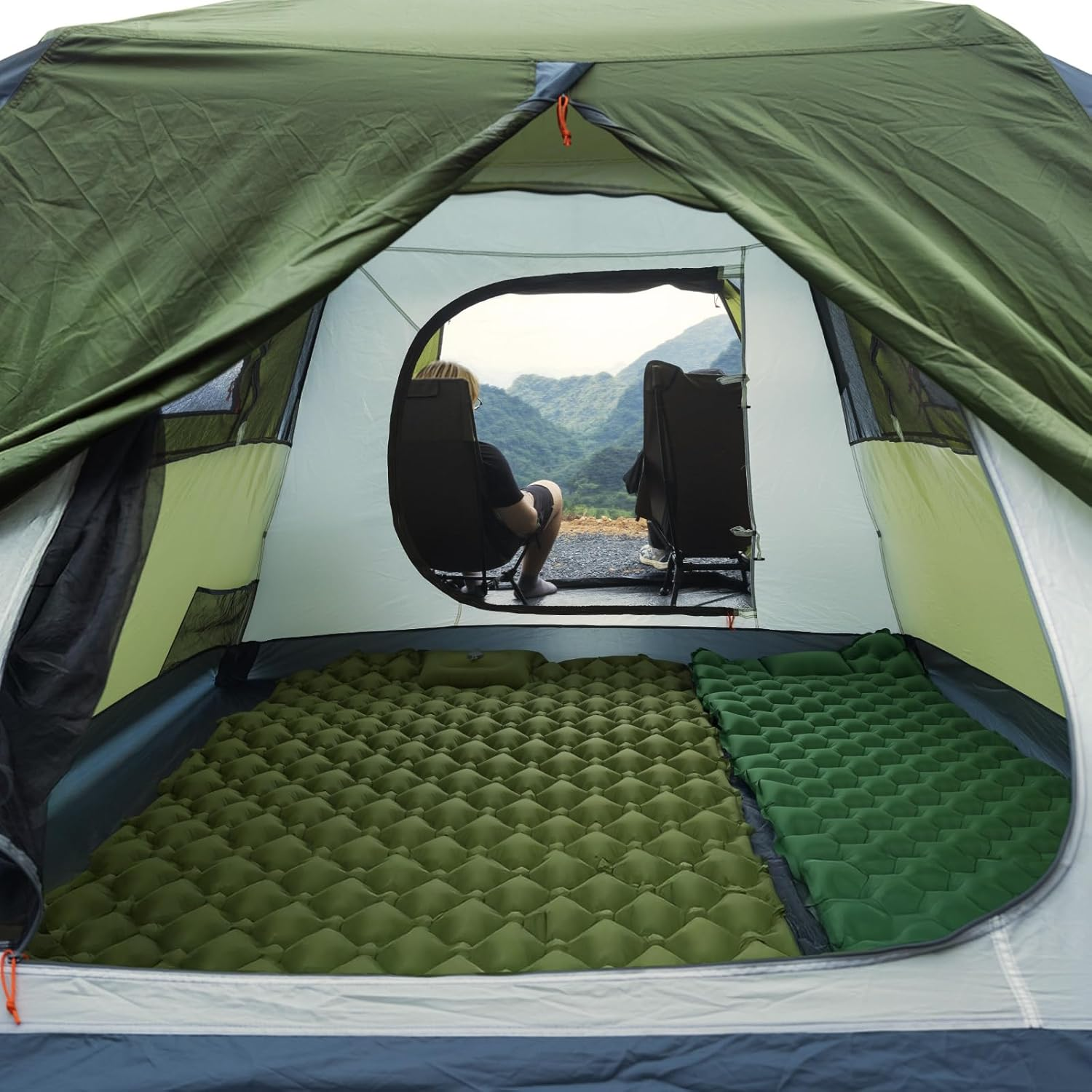 Night Cat Cabin Tent with Vestibule: 3 Persons Pop up Camping Tent Double Layers Easy Quick Setup Waterproof image number 4