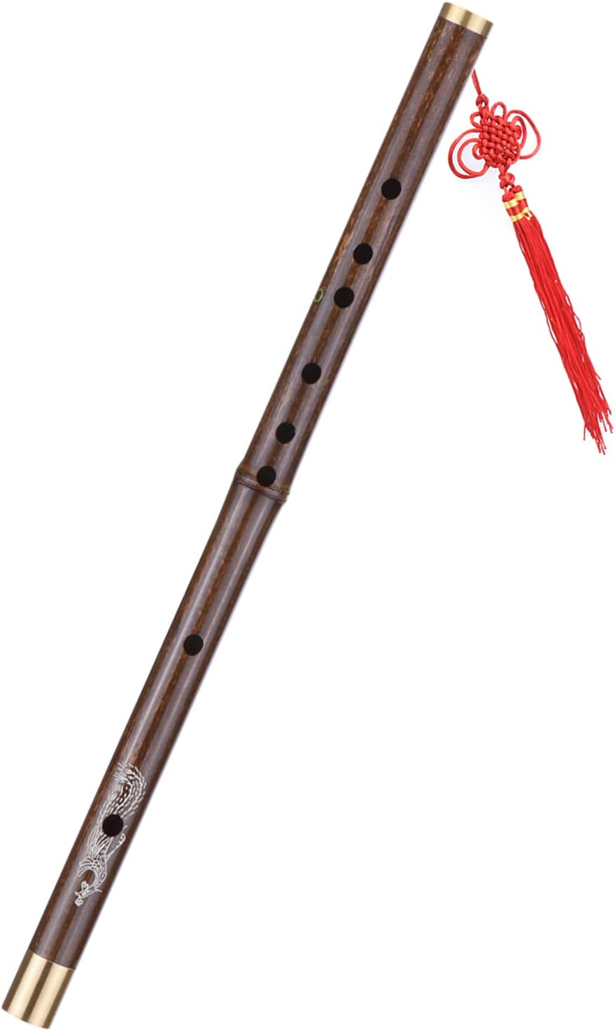 Yasao Professional Black Bamboo Dizi Flute Traditional Handmade Chinese Musical Woodwind Instrument Key of C Study Level image number 1