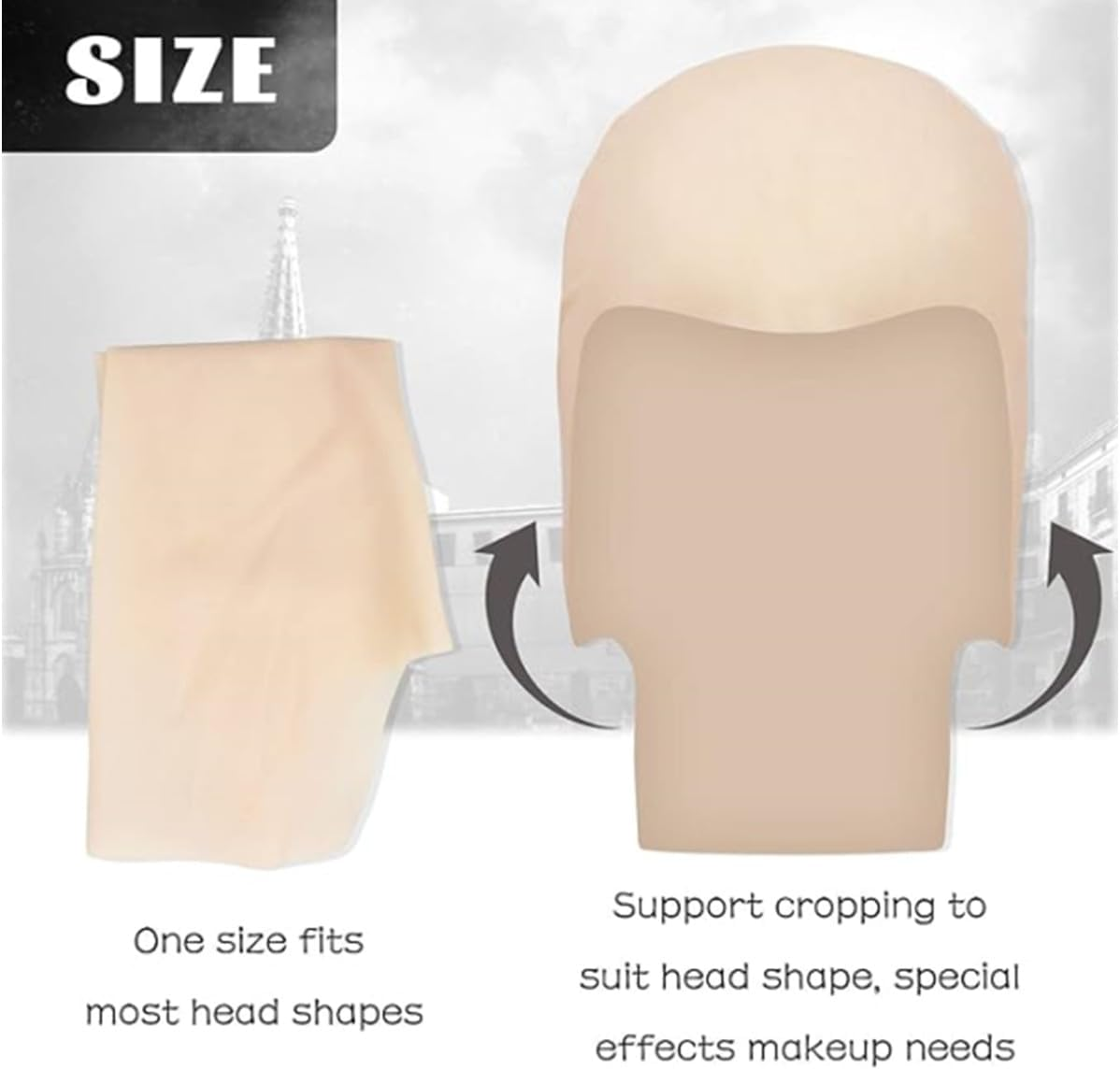 Jjiaolinin Bald Caps,Latex Bald Cap Makeup Bald Head Wig Cap for Adults Makeup Bald Head Wig Cap Costume Accessory Fake Scalp Props Cosplay, for Kids, Adult Men and Women image number 2