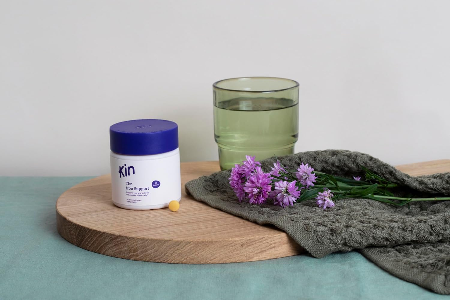 Kin the Iron Support 30 Capsules | Daily Iron Supplement for Energy & Fatigue Relief | Iron Supplements to Support Conception, Pregnancy, & Postpartum,| Vegan Breastfeeding Safe