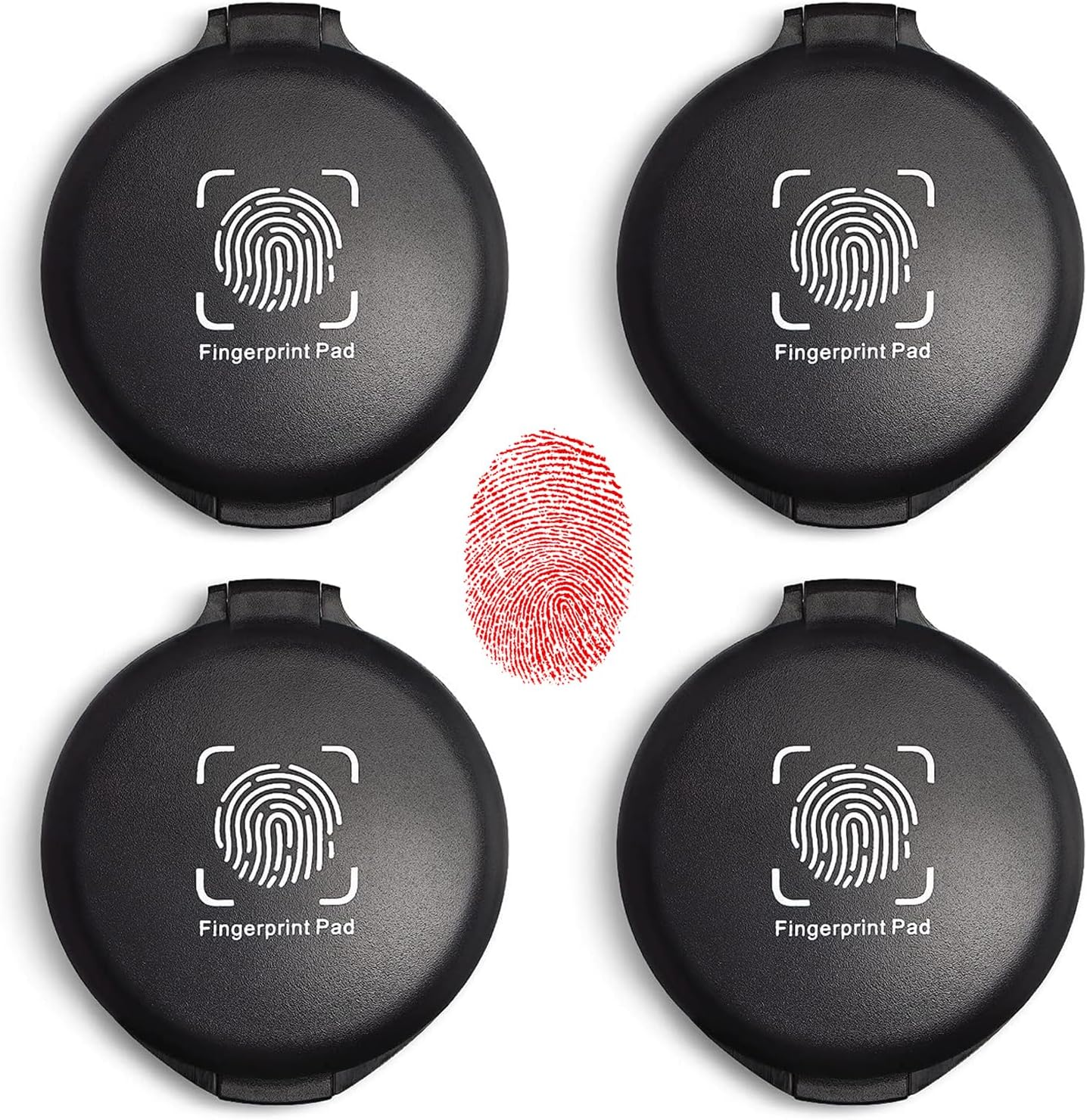 SAYEEC Fingerprint Ink Pad, Thumbprint Ink Pad for Office Notary Supplies Identification Security ID Fingerprint Cards, Law Enforcement Fingerprint Kit Thumb Print Ink Pad Stamp Pad (Red-4 Pack) image number 3