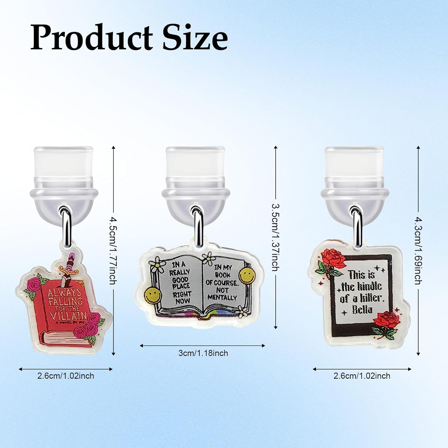 T Tersely Dust Plug Charm for Kindle Paperwhite 12Th/11Th/Kobo/E-Book/Mobile Phone, USB C Cute Dust Plug Accessories image number 3