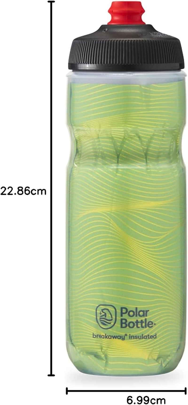 Polar Bottle Breakaway Insulated Water Bottle - BPA Free, Cycling & Sports Squeeze Bottle (Jersey Knit - Highlighter, 20 Oz) image number 5