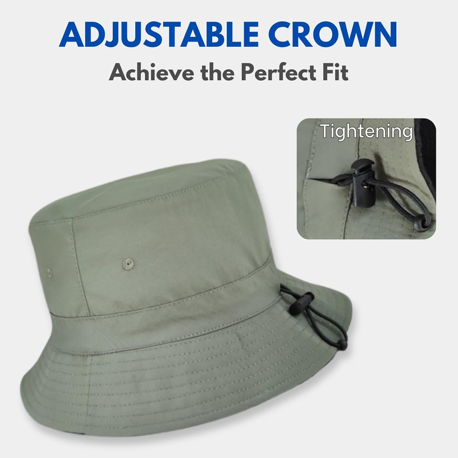 OZ SMART Australia Winter Big Head Bucket Hat with Inner Fleece, Men/Women Wide Brim Bucket Hat for Fishing Camping with Chin Strap UPF 50 UV image number 6