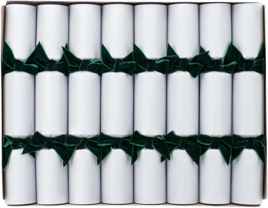 Luxury, Christmas Snowfall | Handmade Crackers | Navy Blue Bow | Pack of 8 image number 2