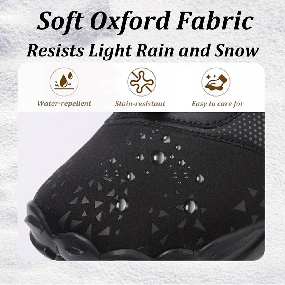 Hike Winter Barefoot Boots Womens Mens, Wide Toe Waterproof Barefoot Hiking Shoes Outdoor, Minimalist Warm Zero Drop Snow Booties Slip on Footwear image number 4