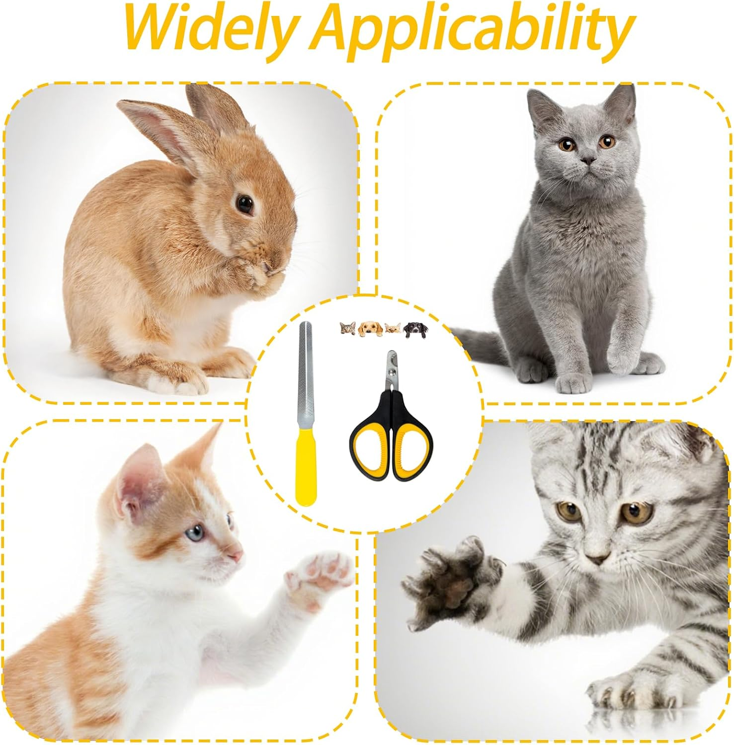 Cat Nail Clippers with Nail File, Stainless Steel Dog Claw Trimmer for Cats Dogs Rabbits Birds Small Animals, Pet Nail Clippers with Non-Slip Handle for Grooming Home Salon Vet Travel Essentials image number 3