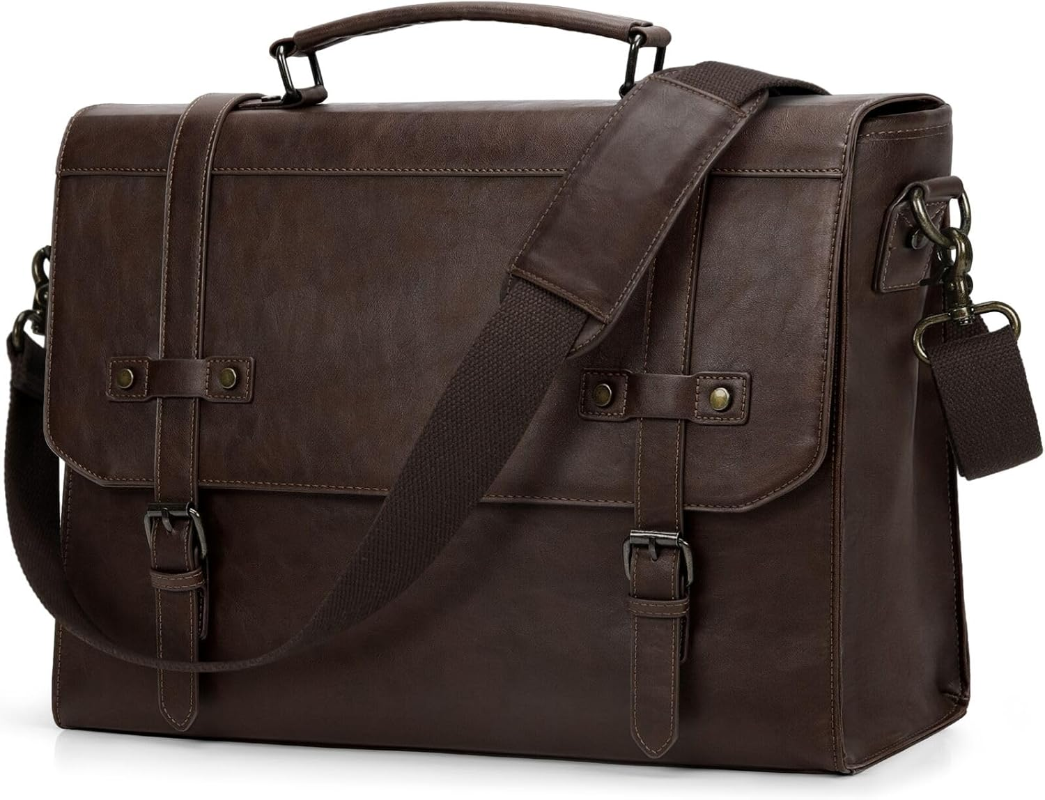 Mens Messenger Bag 17 Inch Waterproof Vintage Leather Laptop Briefcase Large Laptop Bag Satchel Bag Computer Shoulder Bag