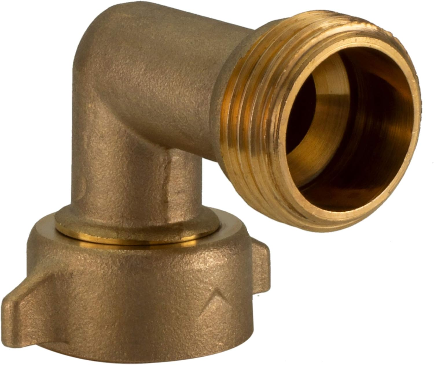 Recpro RV Camper Motorhome Trailer Marine White City Water Fill Inlet Flange Brass with Check Valve (With Hose Elbow) image number 2