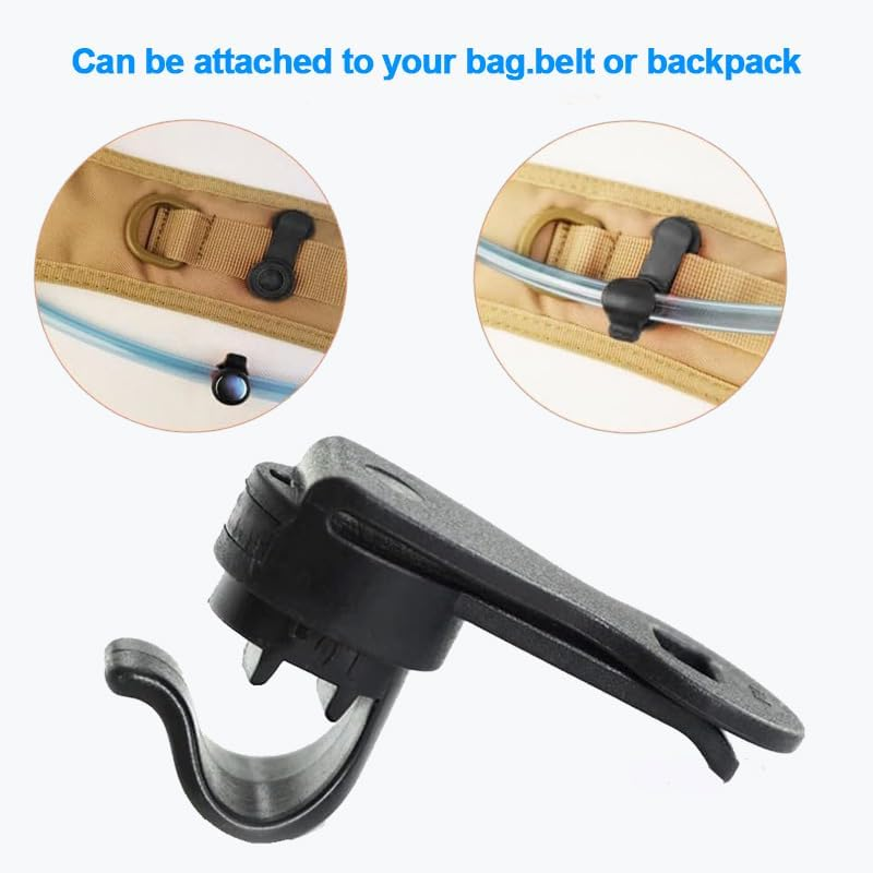 WEZCHUGHAOL Tactical Backpack Hydration Tube Clips, Magnetic Bladder Hose Holders, Set of 2, Black image number 1