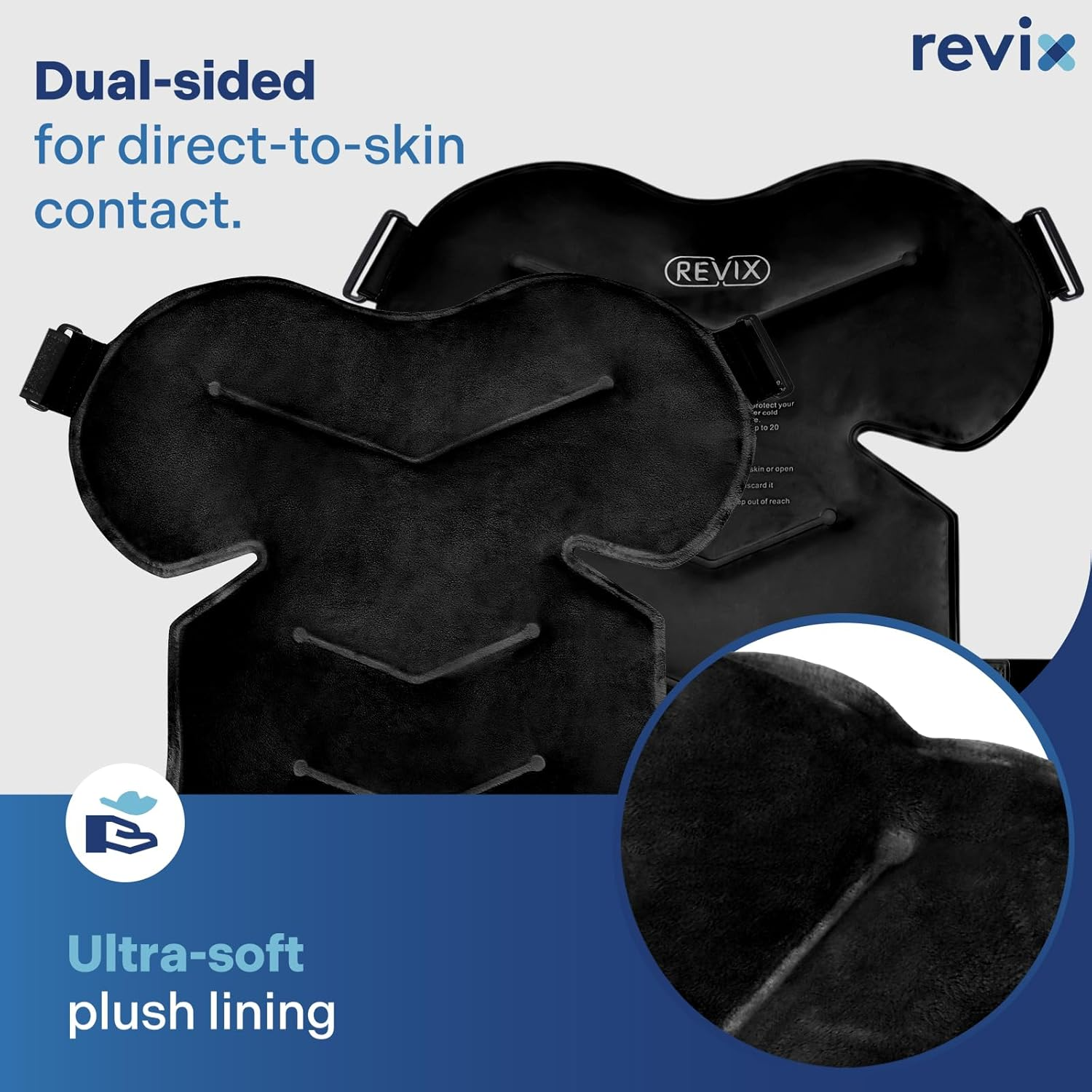 REVIX XL Shoulder Ice Pack Rotator Cuff Cold Therapy, Reusable Gel Ice Pack Shoulder Wraps for Pain, Swelling, Tendonitis and Shoulder Surgery, Long-Lasting Shoulder Compression, Black image number 5