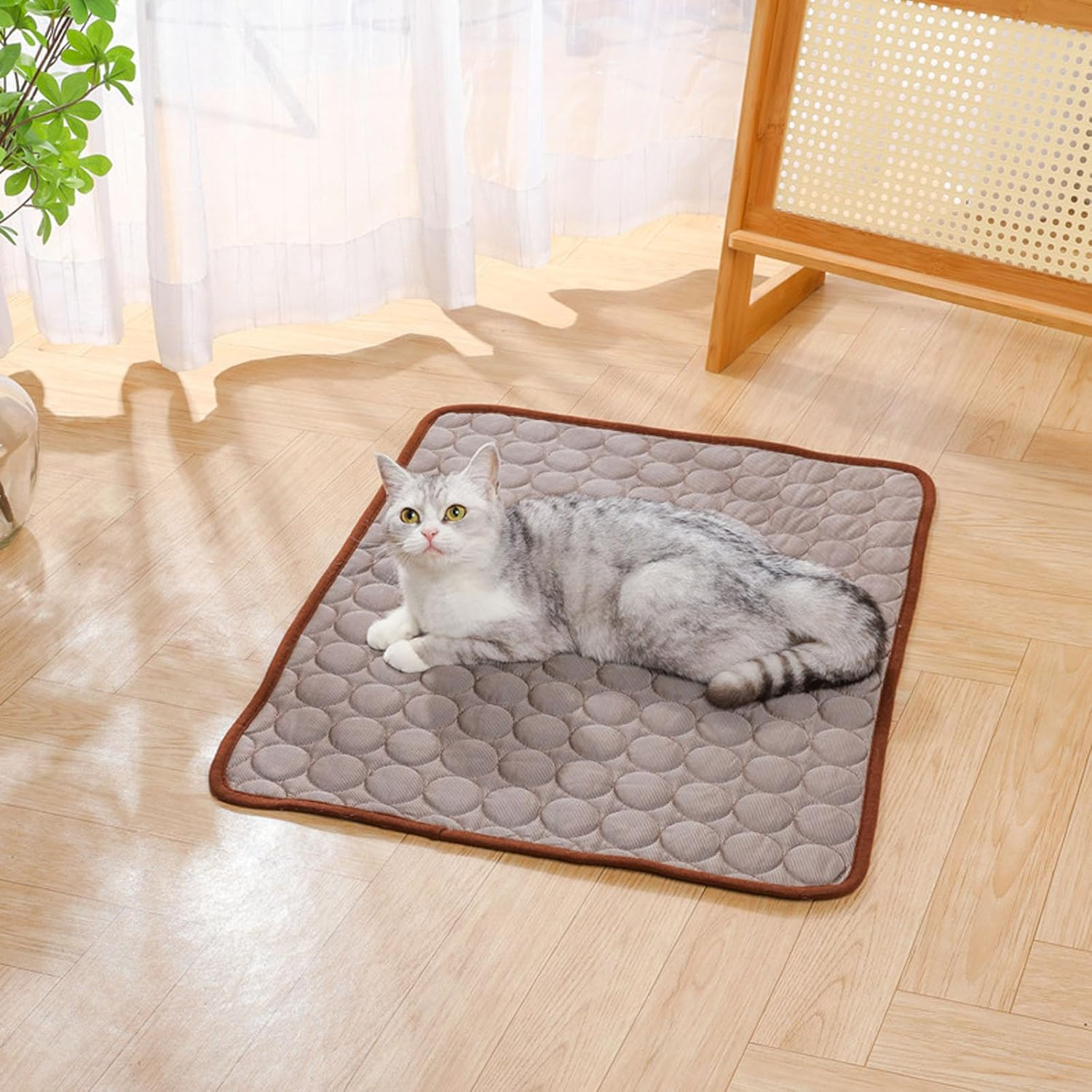 Kittra Cooling Mat for Cats, Kittra Cat Cooling Mat Blanket Indoor, Washable Ice Silk Self Cool Pad, 3 Layer System Instant Cool, Protect Your Pet from Silent Heat Danger (Pink,Xs) image number 5