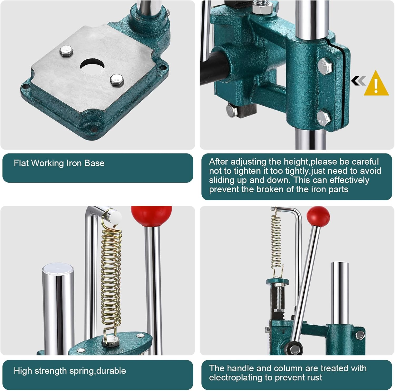 Soiiw Leather Hole Puncher Hand Punching Machine Heavy Duty Manual Press Puncher Punch Tools for DIY Leather Craft Punching Holes with 1.5-13Mm Clamping Chuck image number 3