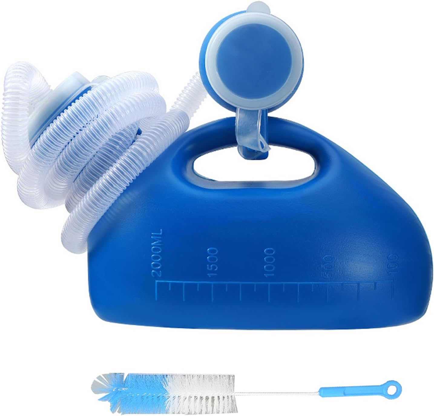 2000ML Portable Urinal for Men and Women, Spill Proof Urine Bottles for Men, Thick Large Pee Bottle with Long Tube and Lid image number 3