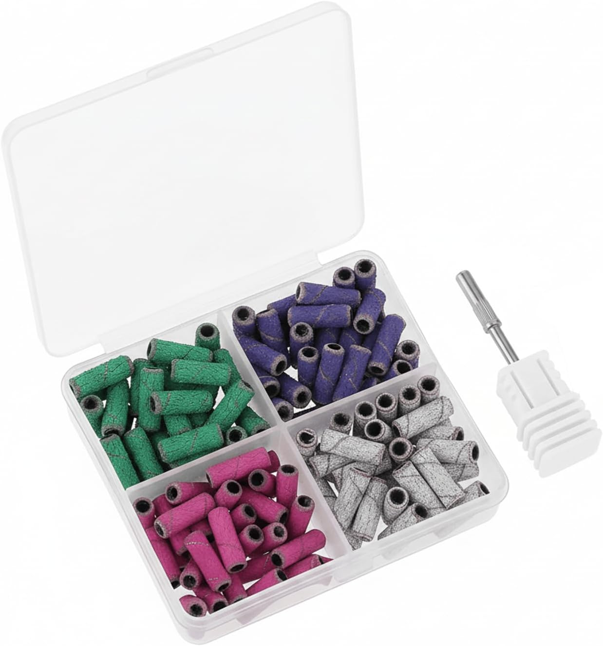 Small Sanding Bands for Nail Drill, Professional Nail Drill Bits for Manicure and Pedicure with 3Mm Mandrel - 4 Sizes and 120 Pcs for Nail Art, Acrylic Nails, Cuticle Care - Povtor image number 1