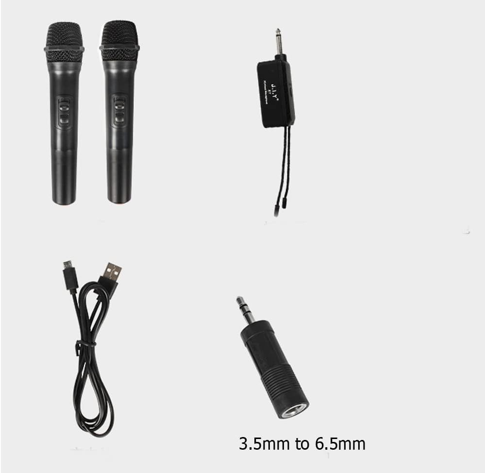 Dual Wireless Microphone, Rechargeable Mic System with Receiver and Anti-Slip Ring, 30-100 Meters Transmission Distance for Karaoke Singing, Public Speech, Wedding, Stage, Outdoor Activity image number 6