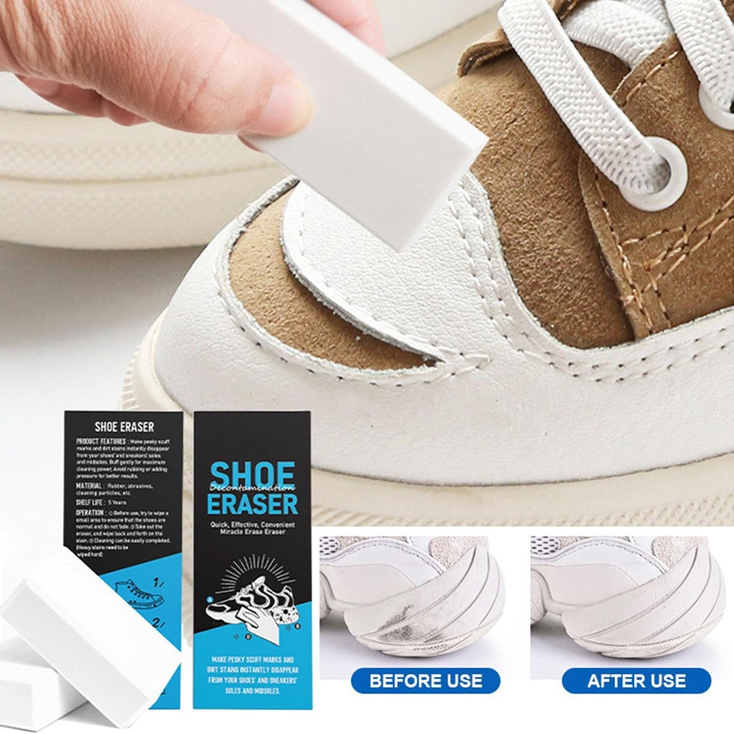 Moreeulsi Shoe Care Cleaning Eraser - Sneaker Erasers for Shoes | Shoe Sole Cleaner, Professional Tool for Casual Shoes, Boots Clean Sneakers, Sports Shoes