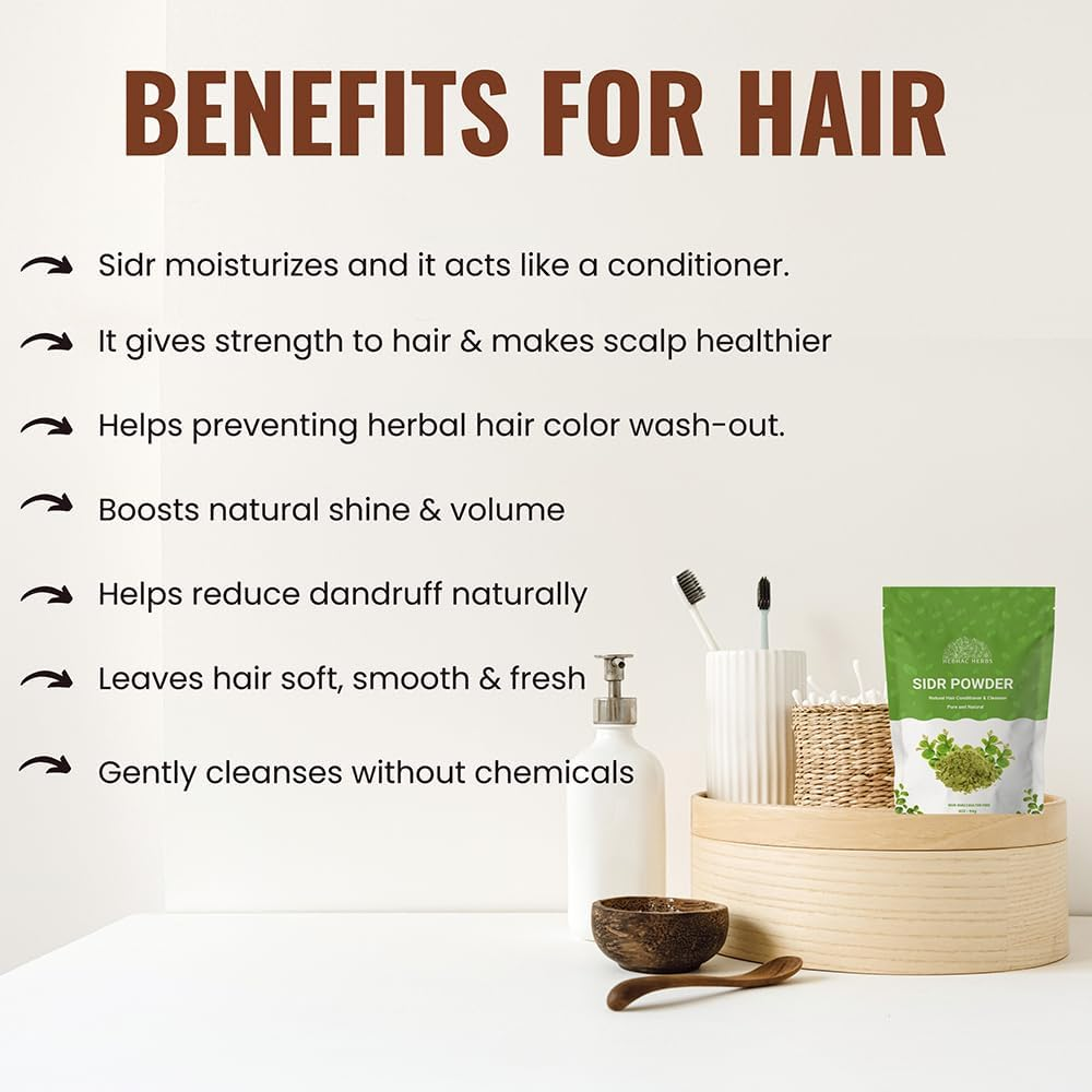 Hebhac Herbs Sidr Powder 227G | Ideal for Skincare & Haircare | Nourishing Hair and Skin | Natural, Pure and Fresh | Versatile Beauty Ingredient image number 4