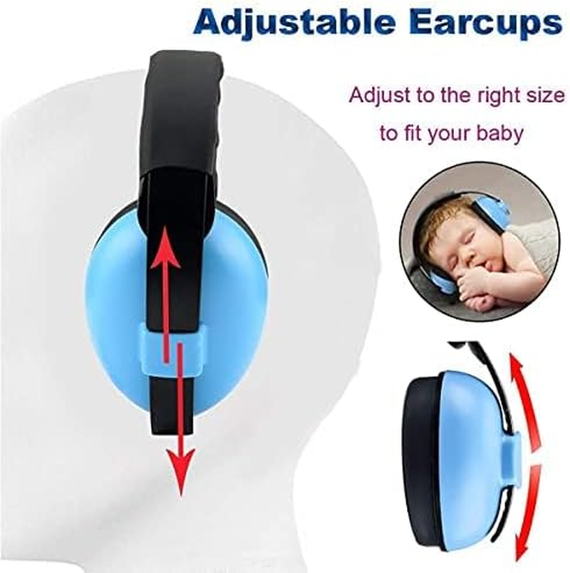 Noise Cancelling Headphones for Kids, Babies Ear Protection Earmuffs Noise Reduction for 0-3 Years Babies, Toddlers, Infant (Blue) - Blue image number 6