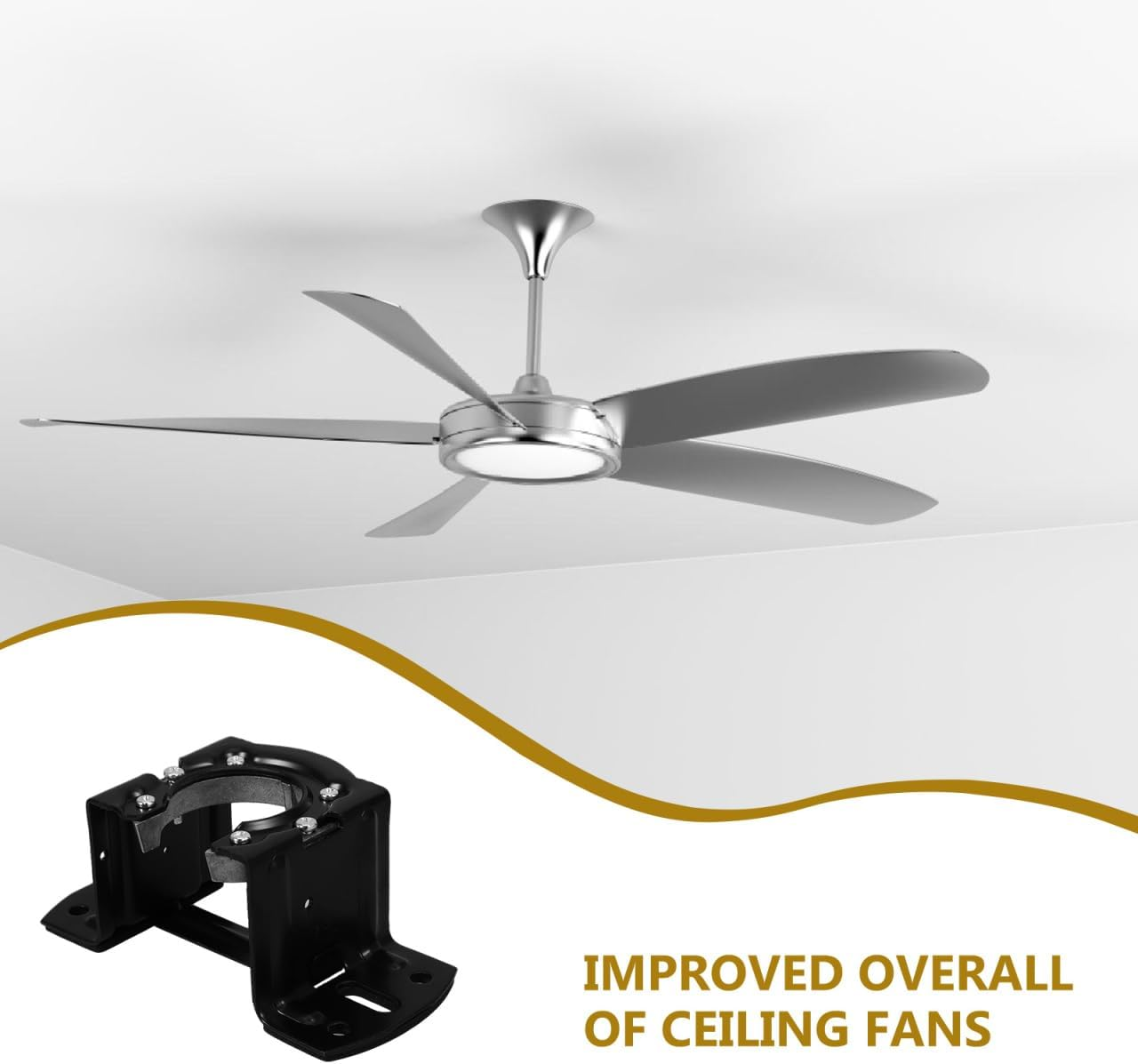 PRETYZOOM 1 Set Ceiling Fan Mounting Bracket with Install Hardware, Universal Ceiling Mounting Bracket for Bedroom, Living Room image number 1