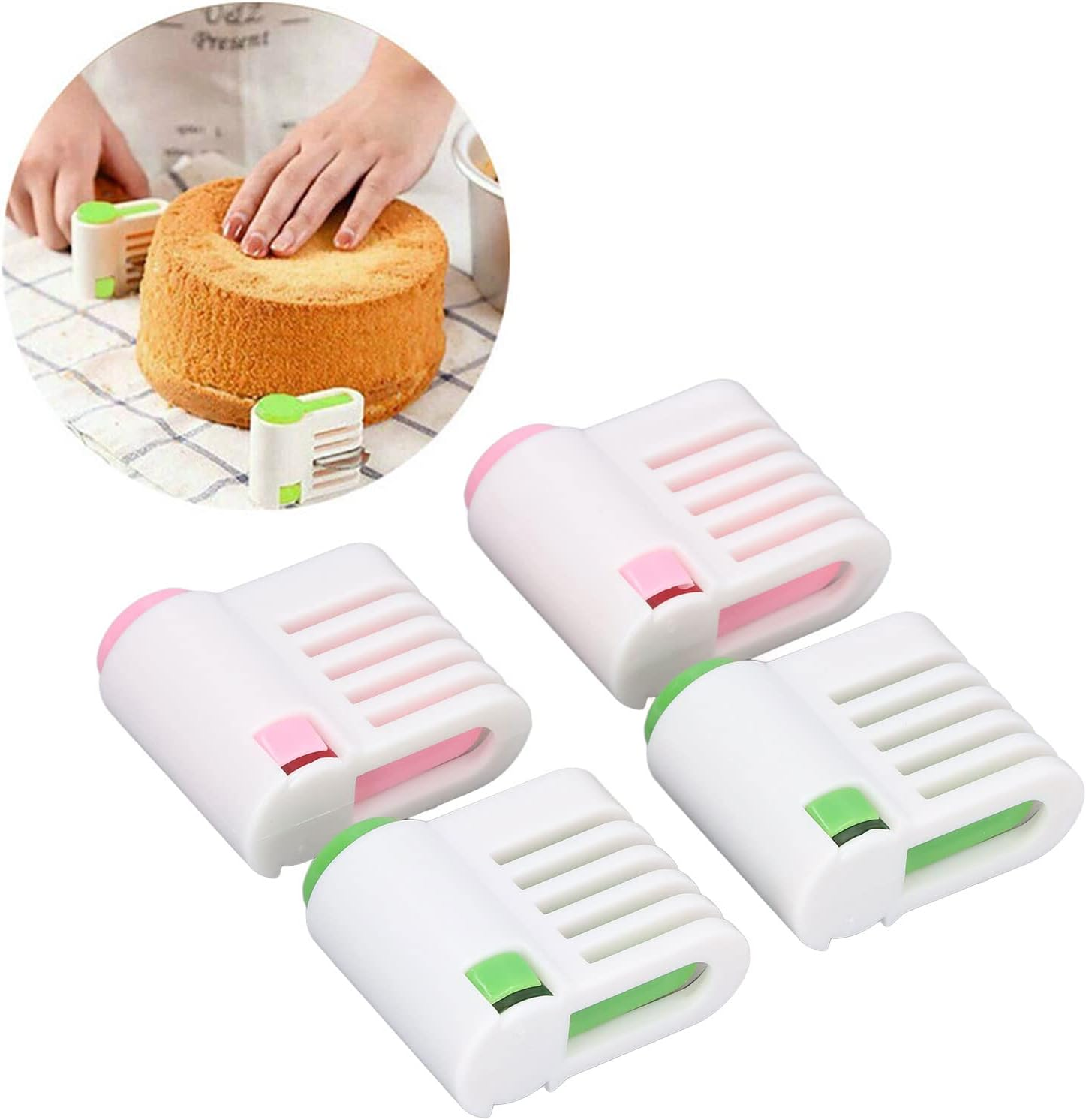 Omabeta 4PCS 5 Layers Adjustable Cake Leveler Cutter Layering, Bread Slice Layering Auxiliary Divider for Household Bakery, Bread Slice Kitchen Tool,Easy to Store image number 6