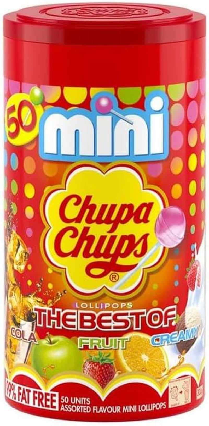 Chupa Chups Best of Mini Tube Small Lollipops, 50 Count image number 4