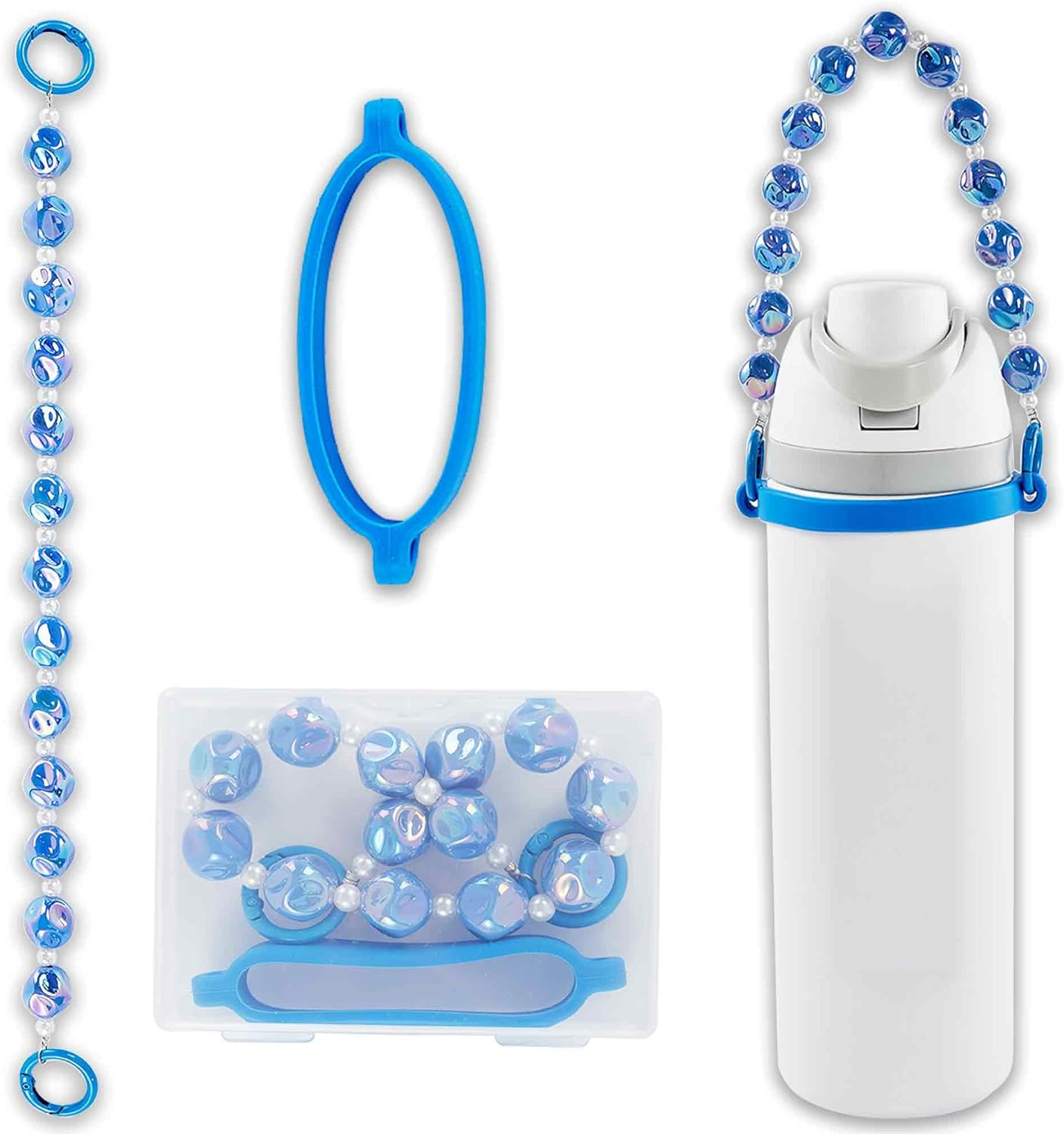 Bottle Silicone Handle Strap,Compatible Owala Freesip Water Bottle - Fits 16Oz to 40Oz, Water Bottle Carrier Grip Accessories for Running Bike, Gym or Jogging