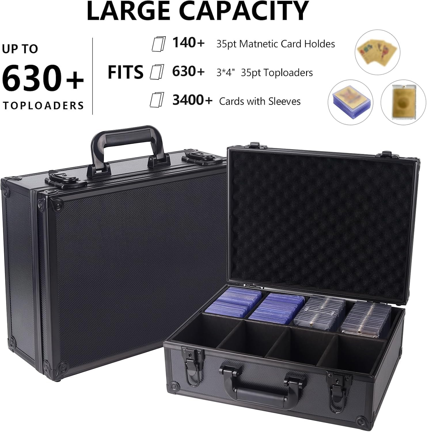 OYES Storage Box for Rigid Card, Trading Card Storage Hard Case Fits PSA BGS MTG FGS & SGC, Sports Collector Storage Boxes for Trading Cards, Baseball, Locakble Carrier Bag Case