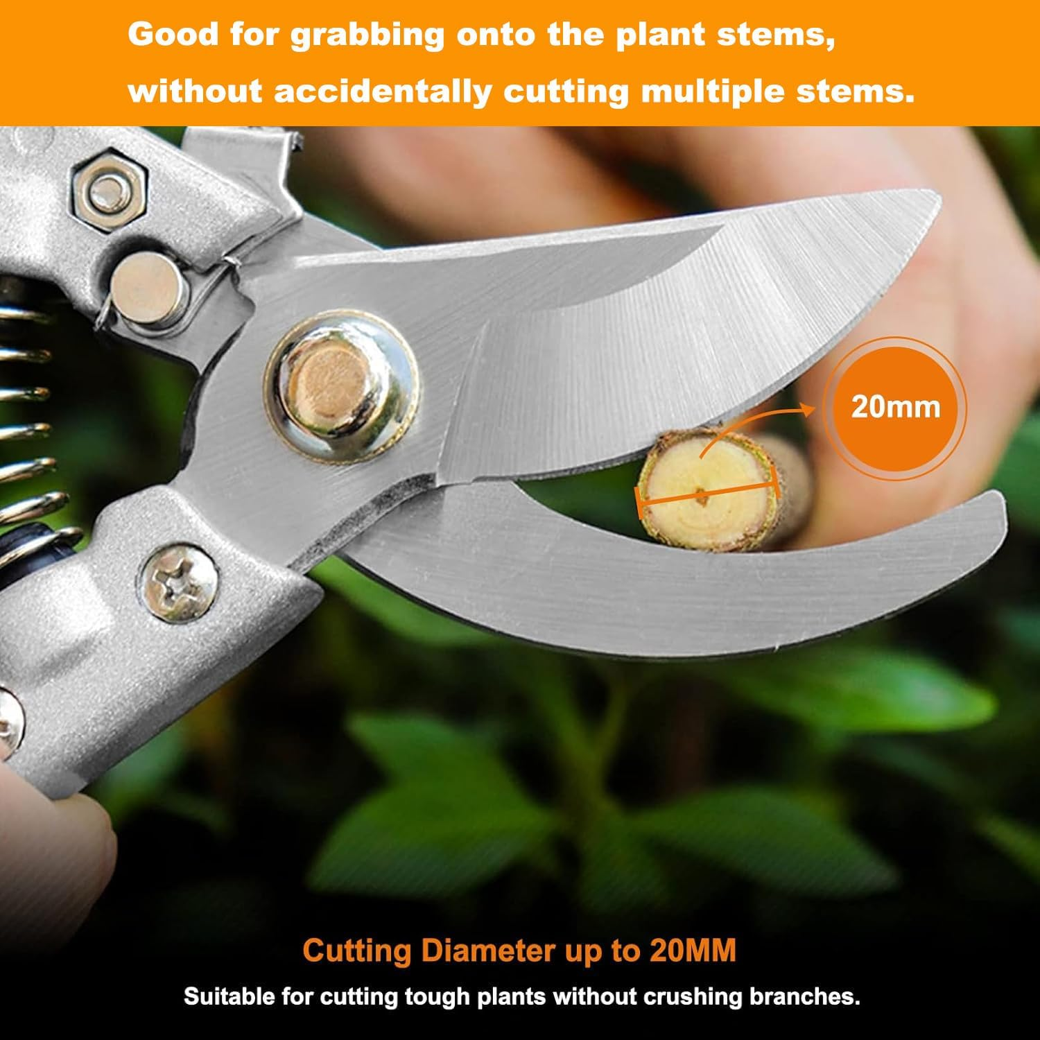 2 Pack Handheld Scissors Set,Garden Shears with Sharp Precision Ground Non-Stick Blade for Plant Cutting image number 3