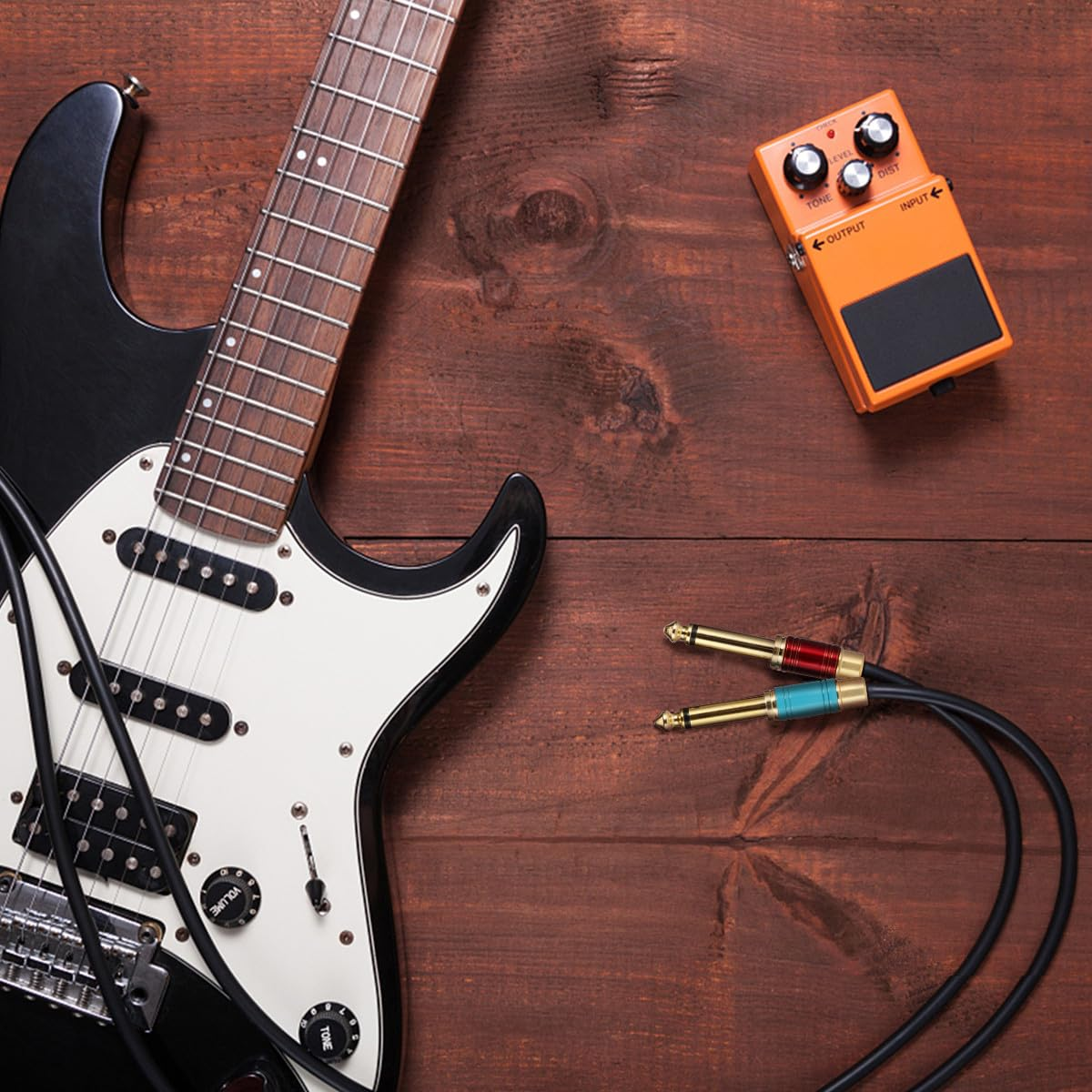 FIXOSHEE 6 Pieces 6.35Mm Mono Audio Adapter Set Female Jack to 1/4 Inch Male Metal Conversion Plugs for Guitar Mixer and Home Audio Equipment Random Color image number 1