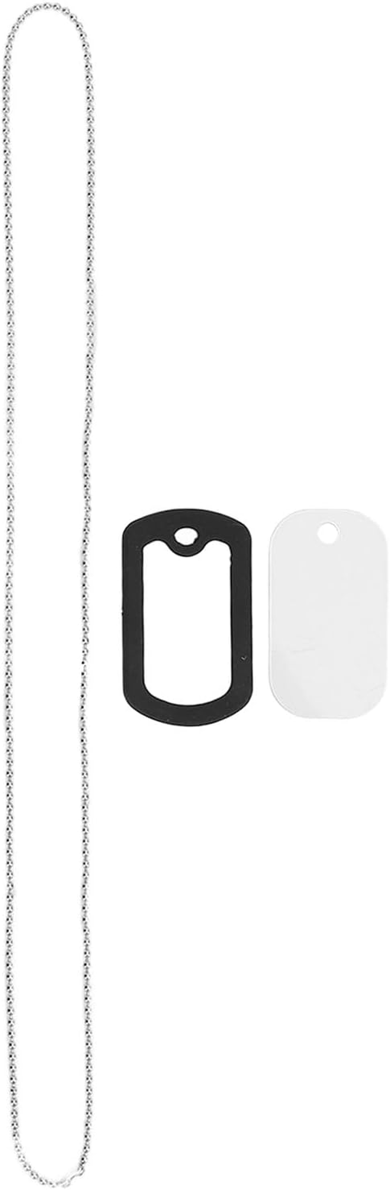 OKJHFD 12 Set Sublimation Blank Dog Tag Double Sided Blank Metal Tags Chain Aluminum White Stamping Pendants Necklace image number 2