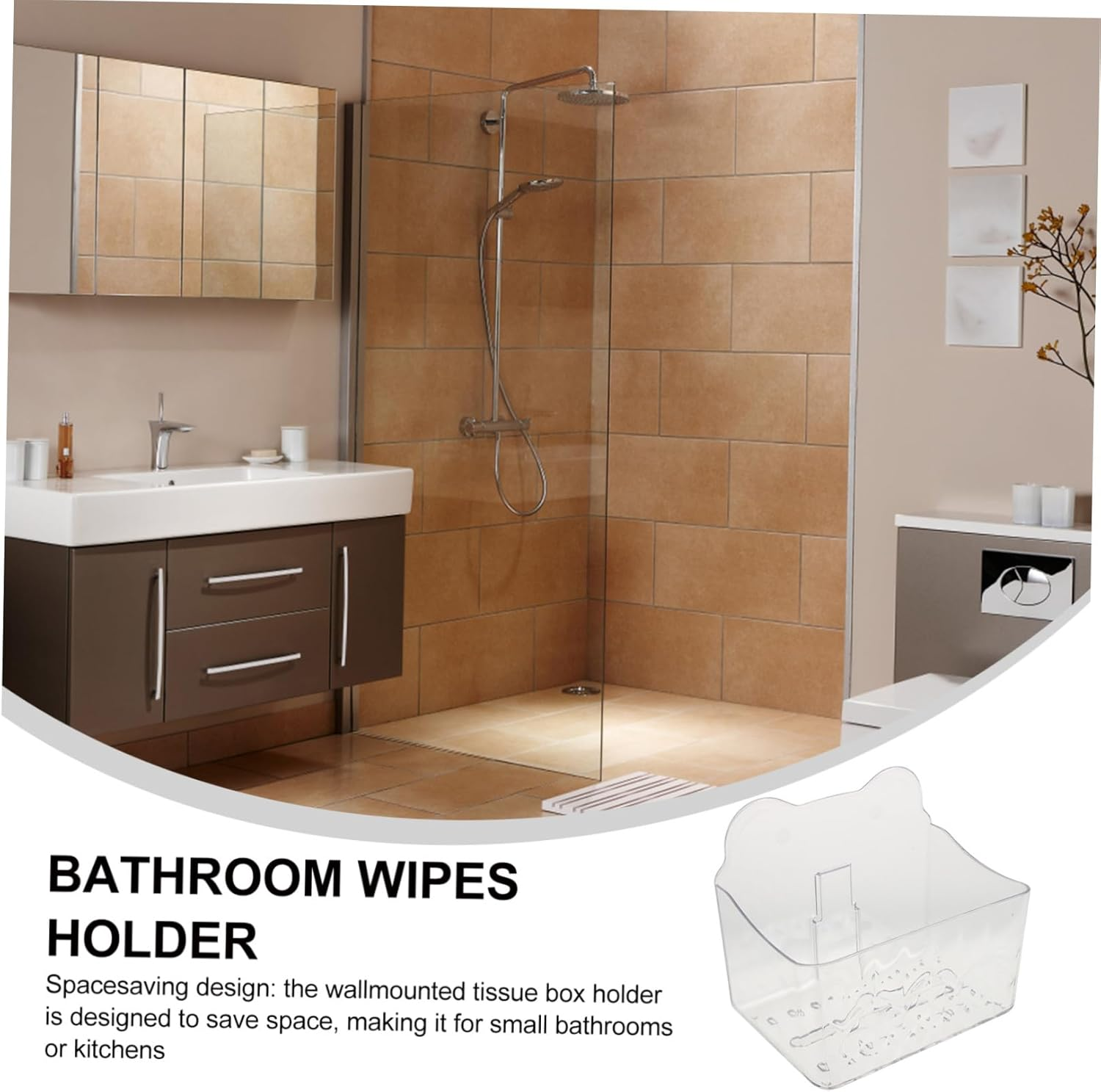 Anneome Wall Mount Tissue Box Holder Bathroom Wipes Dispenser Easy Install Kitchen Towel Storage Napkin Container image number 4