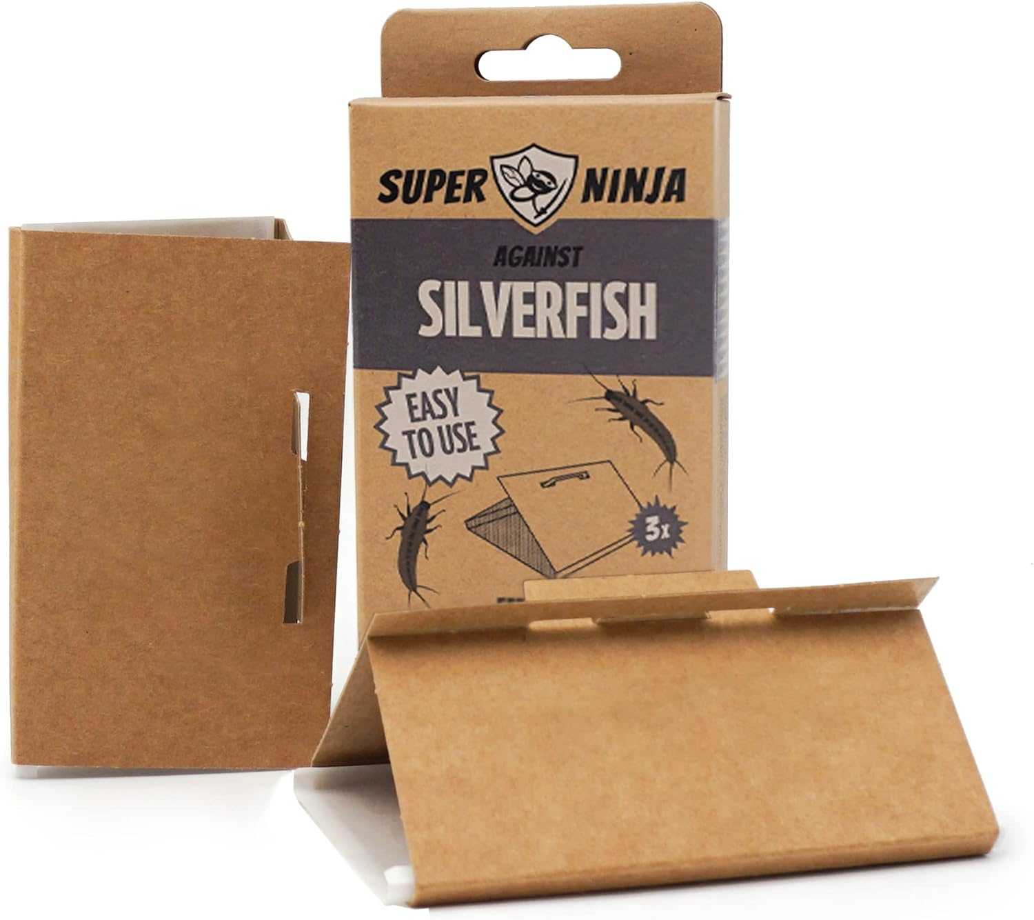 Super Ninja Silverfish Trap - 3 Pack - Ecological Silverfish Killer - Non-Toxic and Easy-To-Use - Highly Effective up to 3 Months image number 3