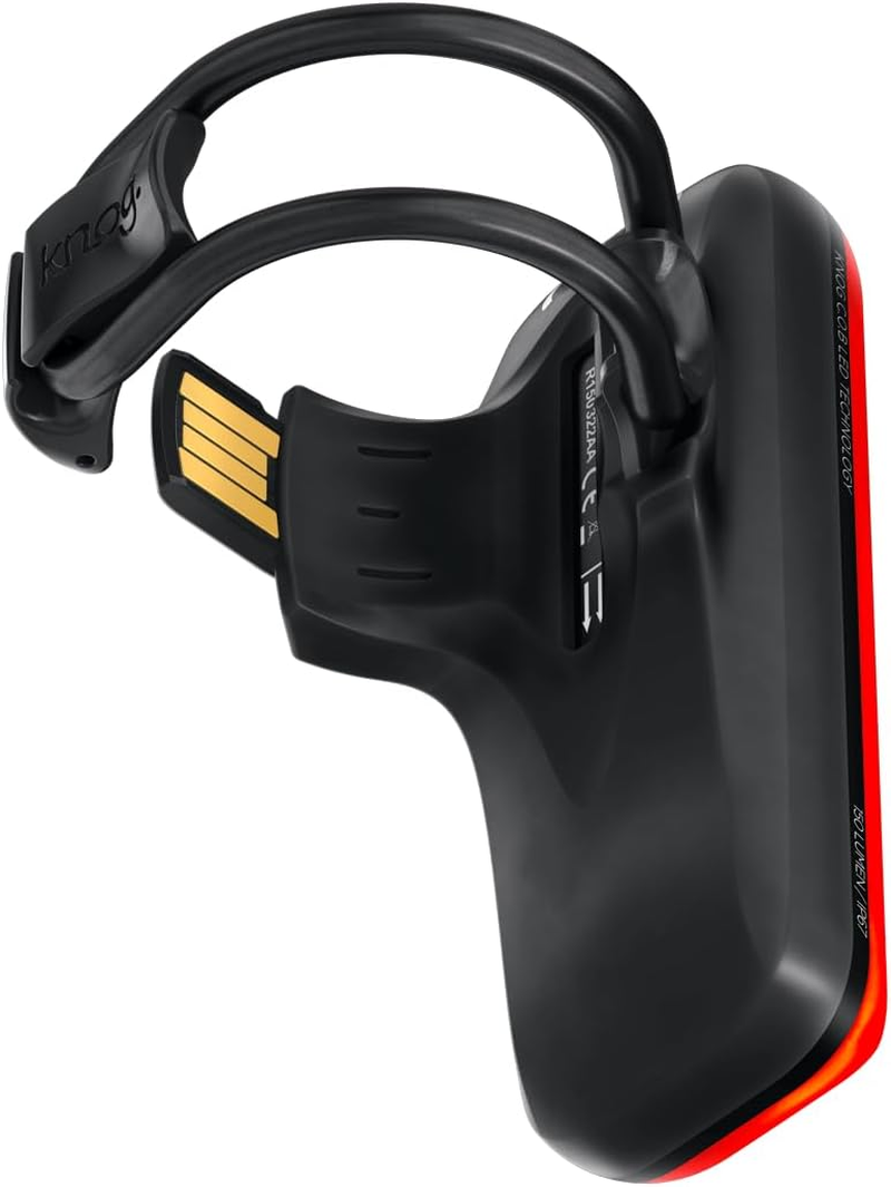 KNOG Blinder R-150 USB Rechargeable Bike Tail Light - 150 Lumen Rear Bike Light with Strobe LED & Angled Beam for Maximum Visibility, 50-Hour Runtime, Bike Rear Light One Size Black/Red image number 3