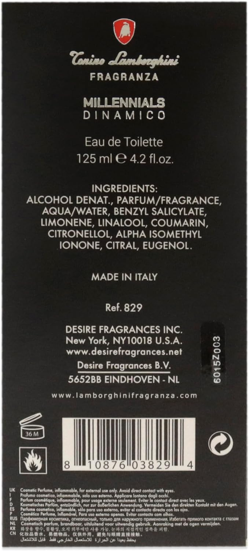Lamborghini Millennials Dinamico Eau De Toilette Spray for Men 125 Ml image number 1