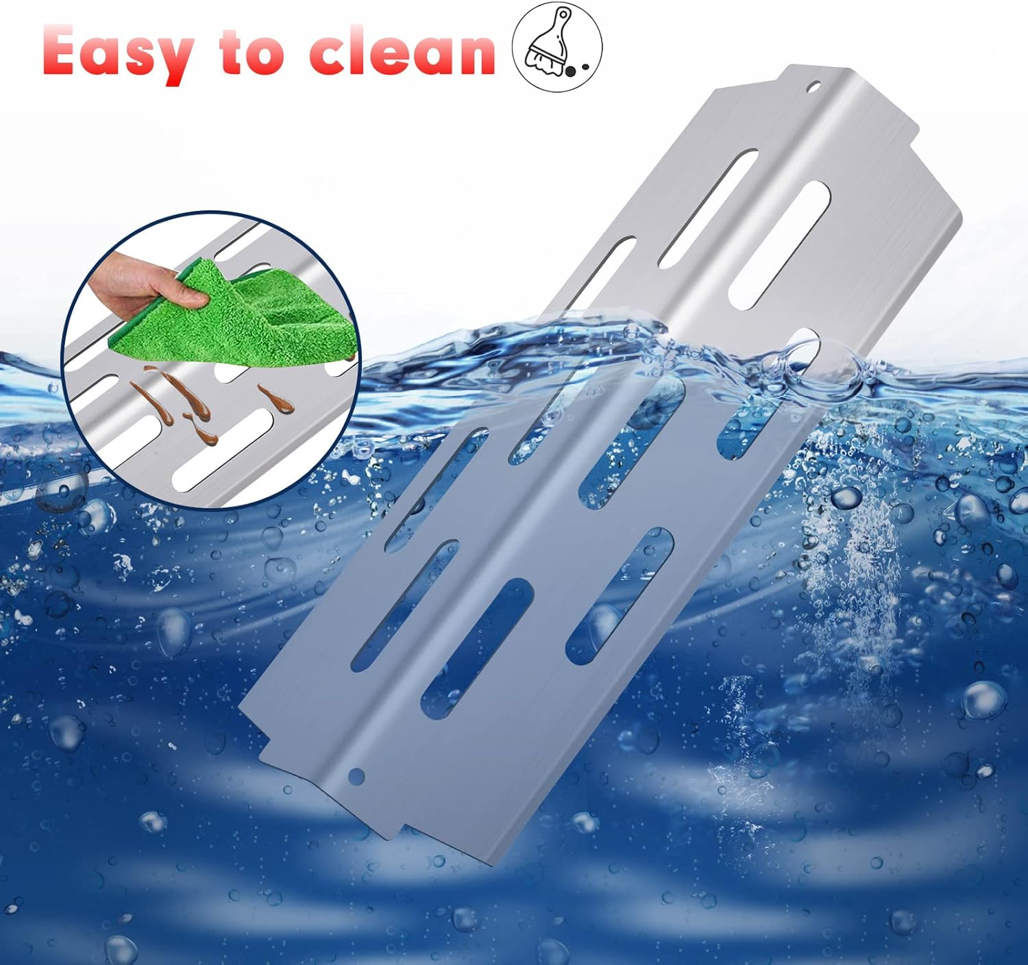 Grill Flavorizer Bars Heat Deflectors BBQ Gas Grill Replacement Parts for Weber 66041, 66033, 66796, Weber Genesis II E-410, S-410, Genesis II LX E-440, S-440, 17&rdquo; Stainless Steel Flavor Bars image number 3