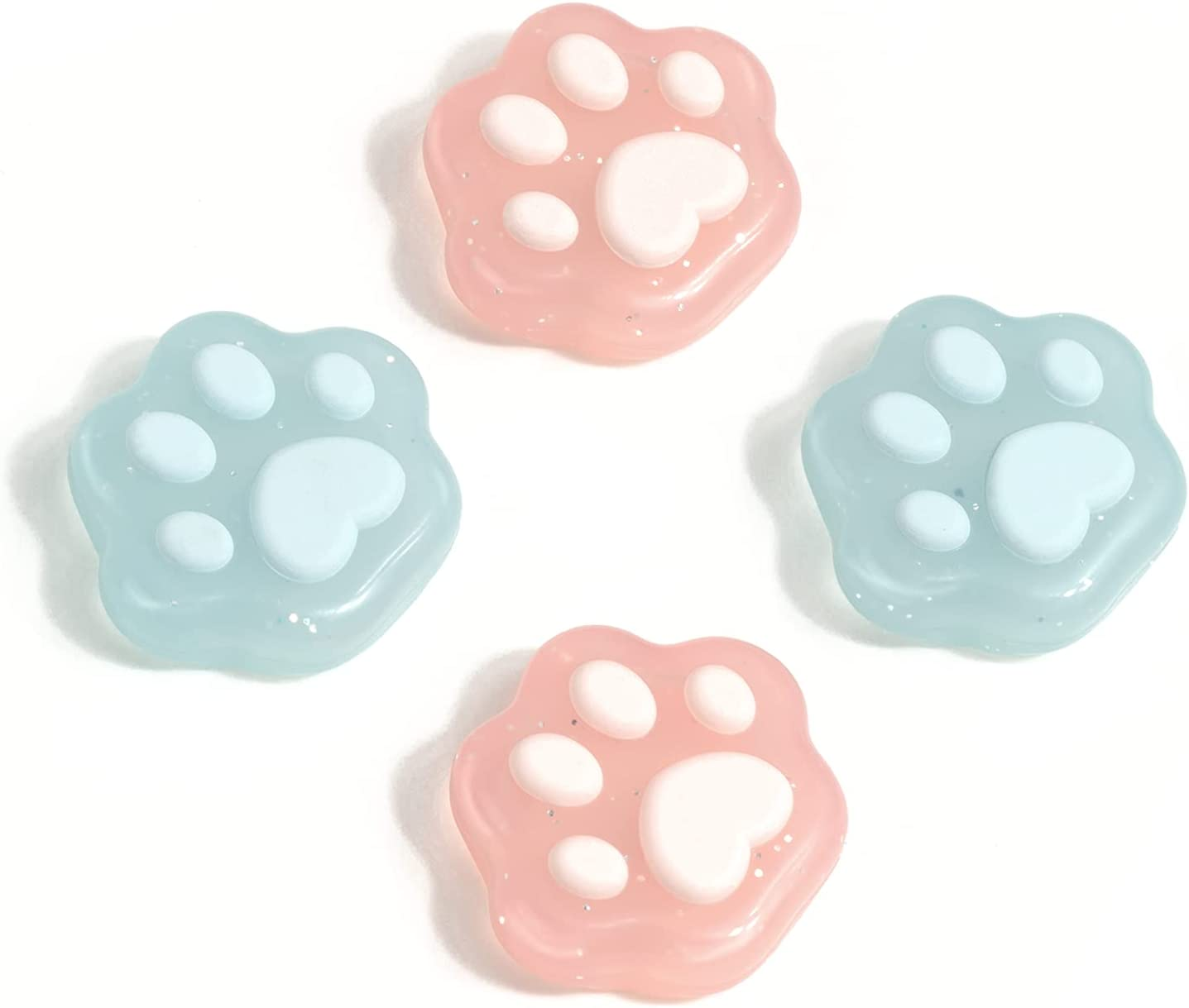 Geekshare Cat Paw Shape Thumb Grip Caps,Compatible with Switch/Oled/Switch Lite,Soft Silicone Joystick Cover, 4PICS (Glitter) image number 2
