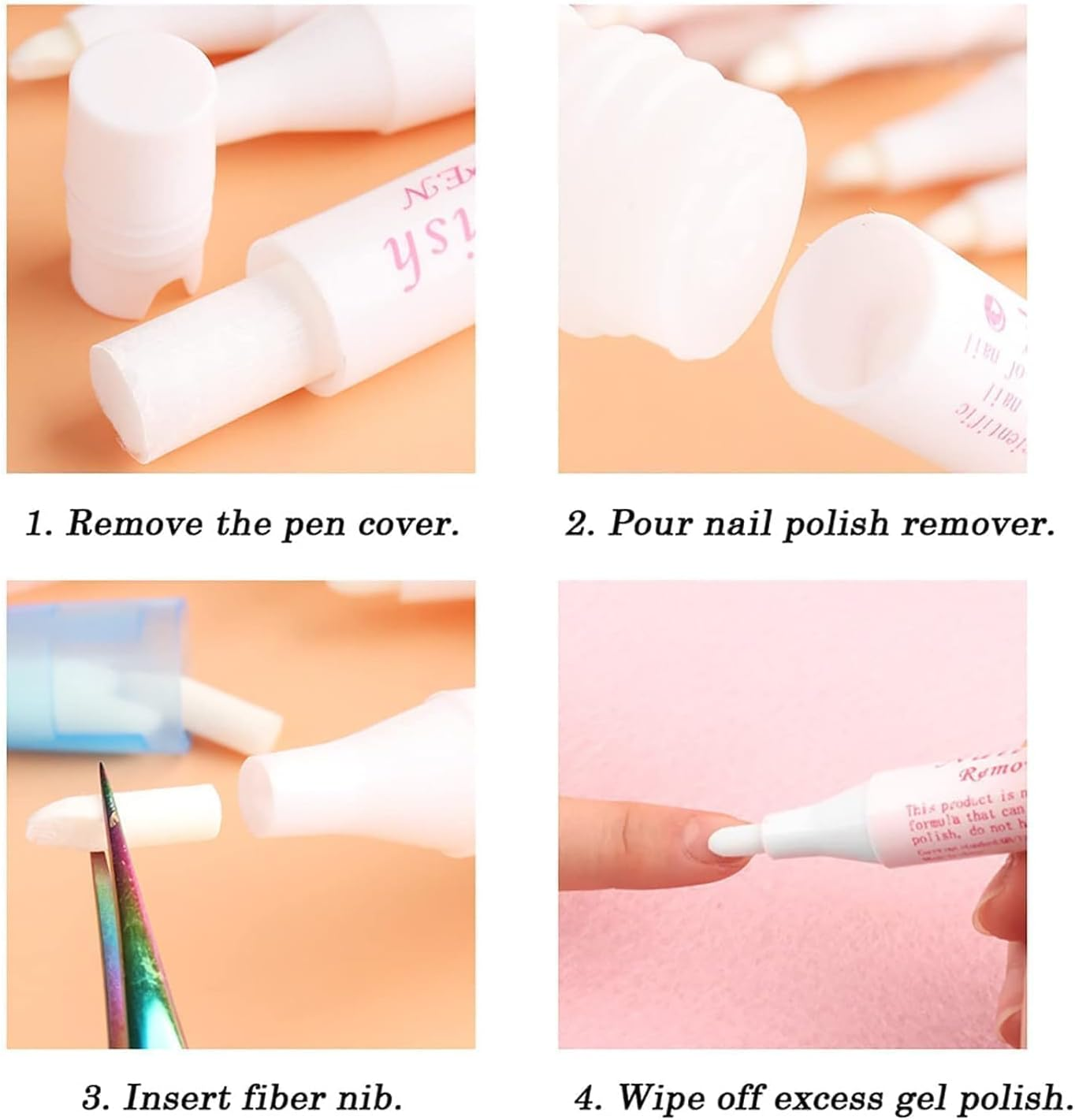 Nail Polish Corrector Pen with 3 Replaceable Tips - Manicure Tool for Quick Nail Art Mistakes Cleanup