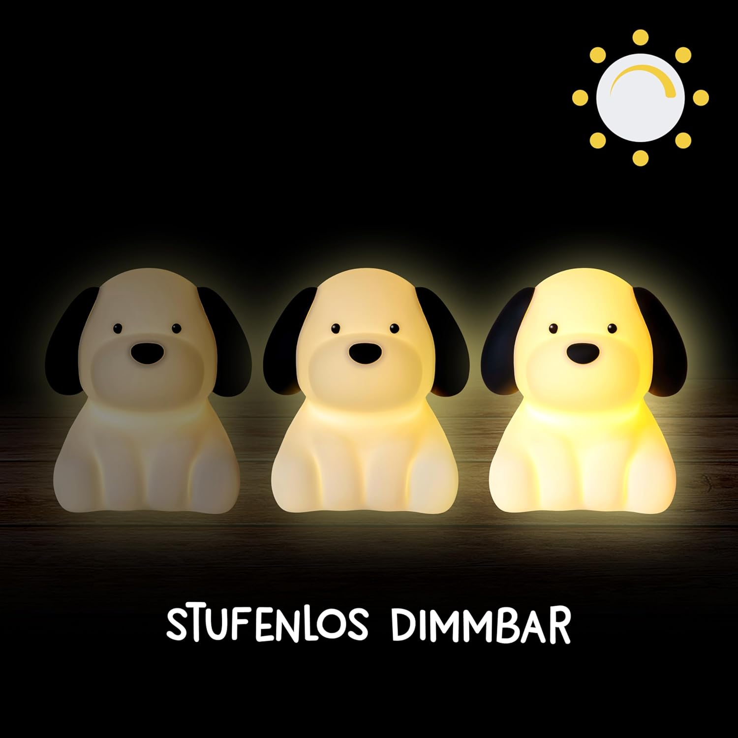 Megalight Benny Beagle Kids Night Light RGB Color Changing Timer Baby Night Light Warm White Battery Sleep Aid Dimmable Nursing Light Lamp image number 5