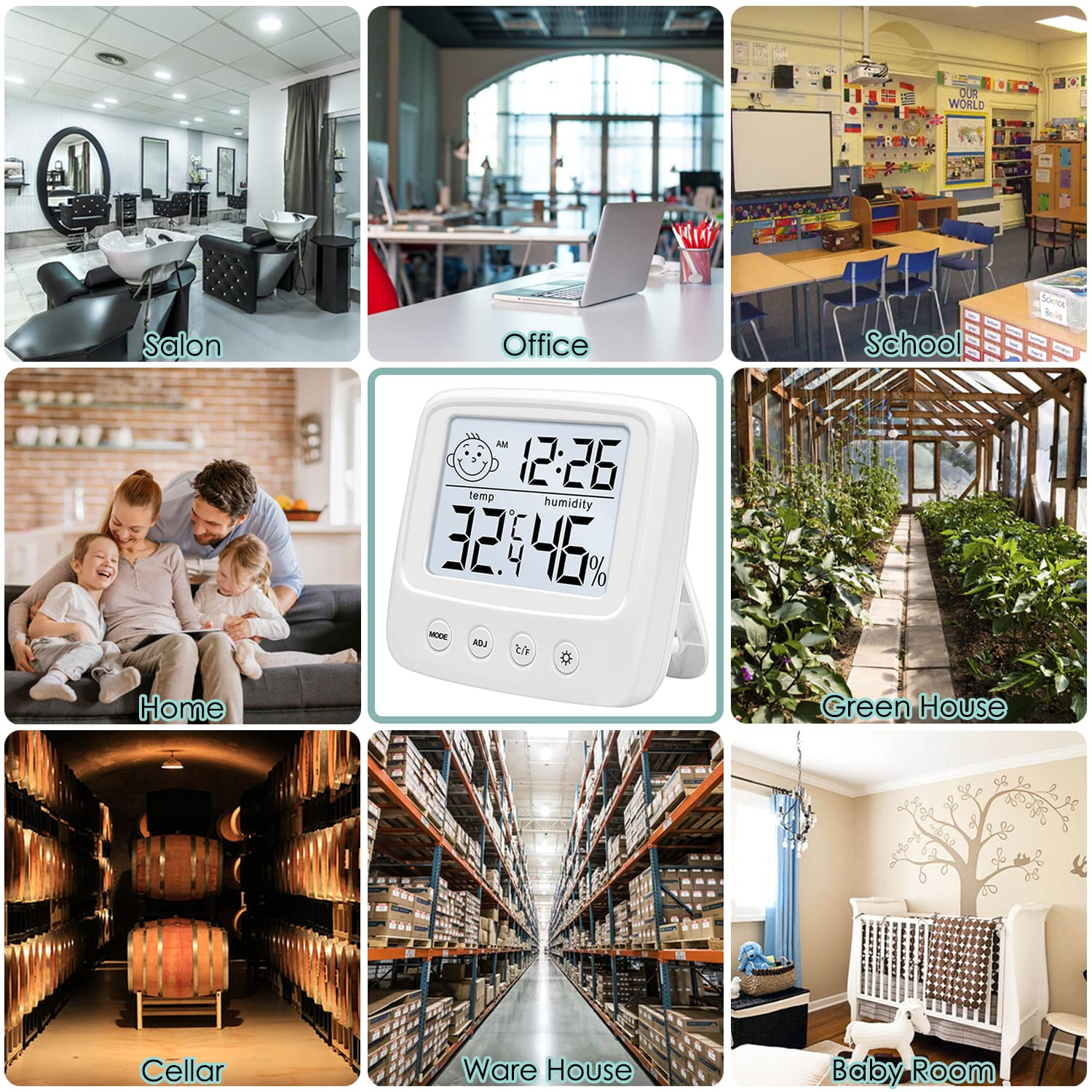 Digital Hygrometer Indoor Thermometer, Room Thermometer Humidity Gauge with Air Comfortable Icon, High Accuracy Temperature Humidity Monitor with Backlight for Home, Office, Baby Room, Greenhouse image number 2