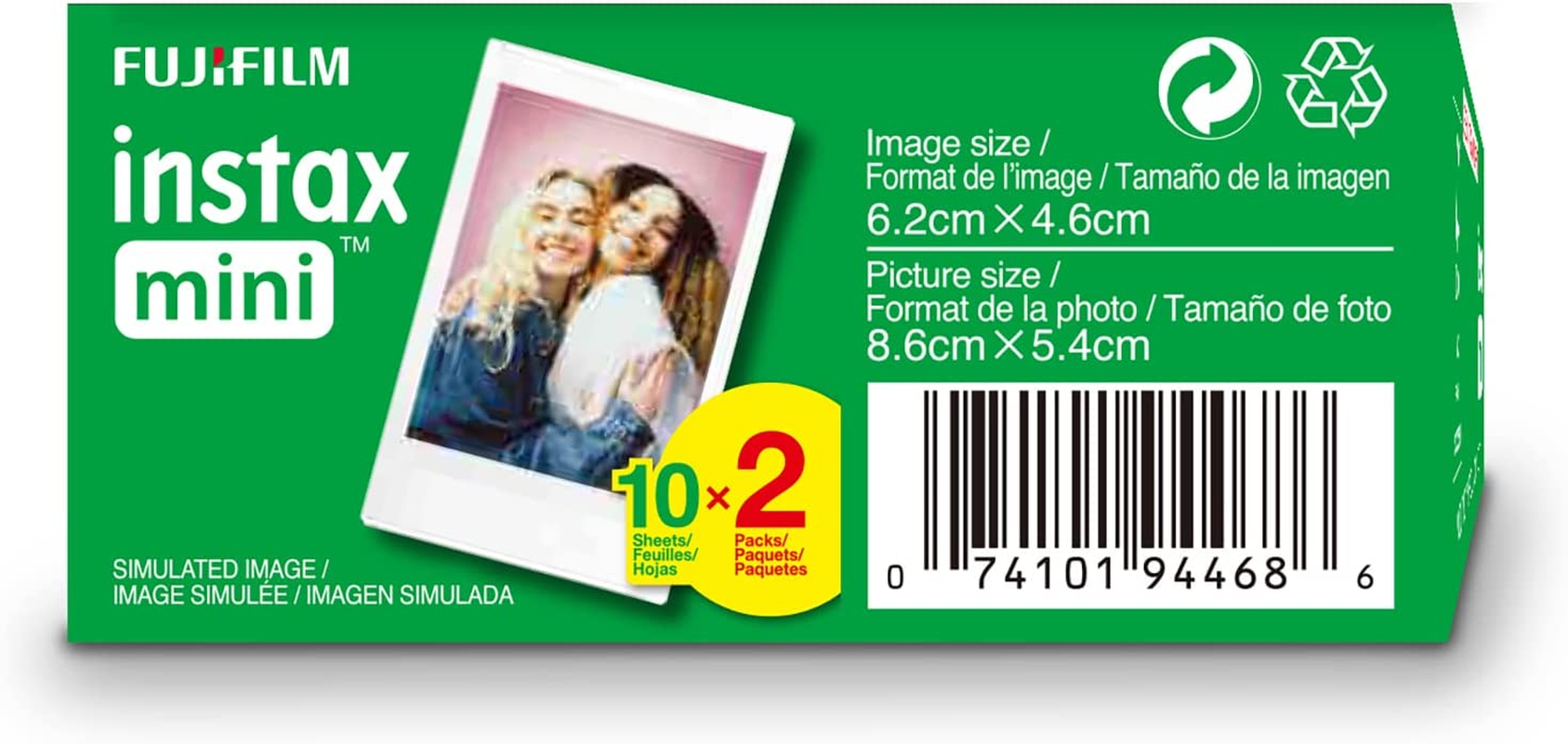 Fujifilm INSTAX Mini Instant Film Twin Pack (White) image number 1