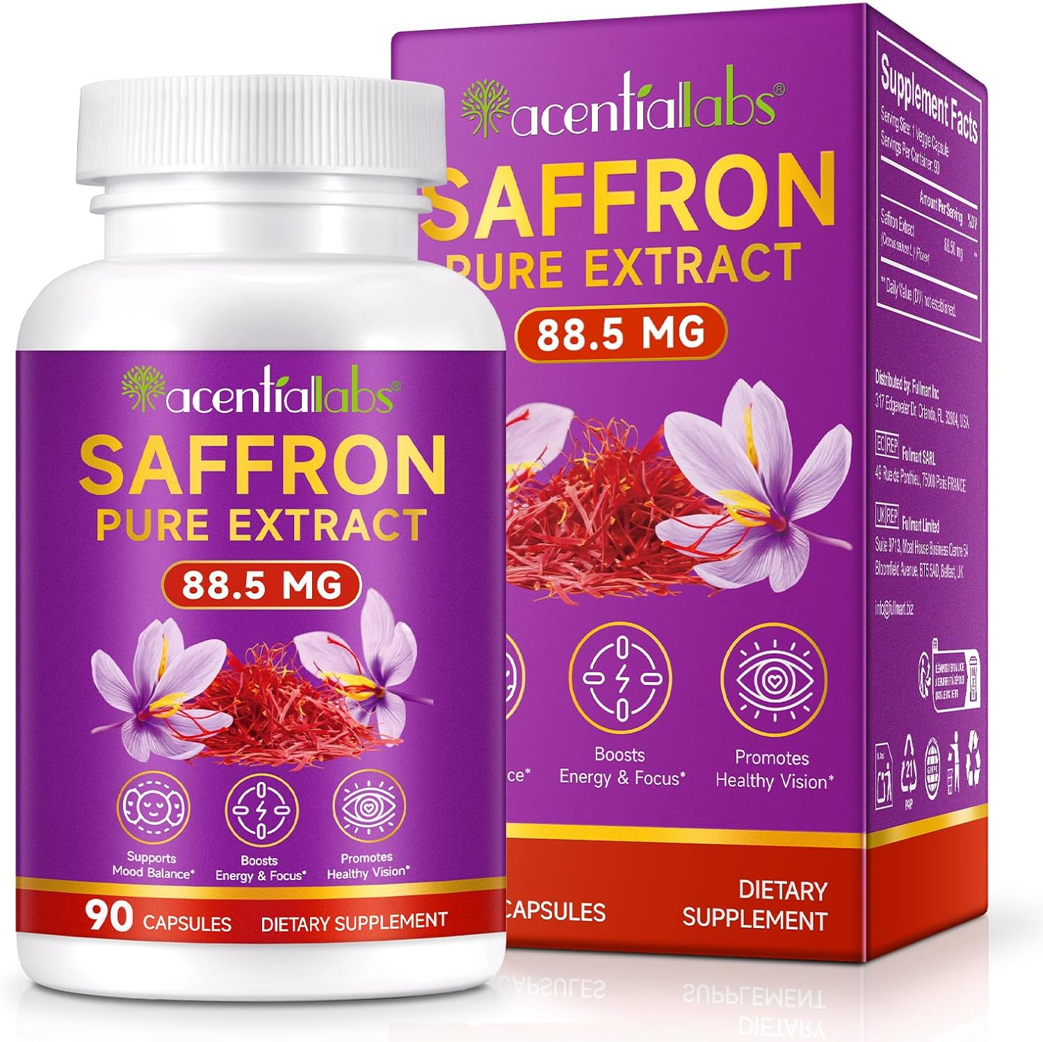 Saffron Pure Extract Capsules | Saffron Supplement 88.5Mg | Vegan, Non-Gmo, Gluten-Free | 3 Month Supply | 90 Capsules image number 4